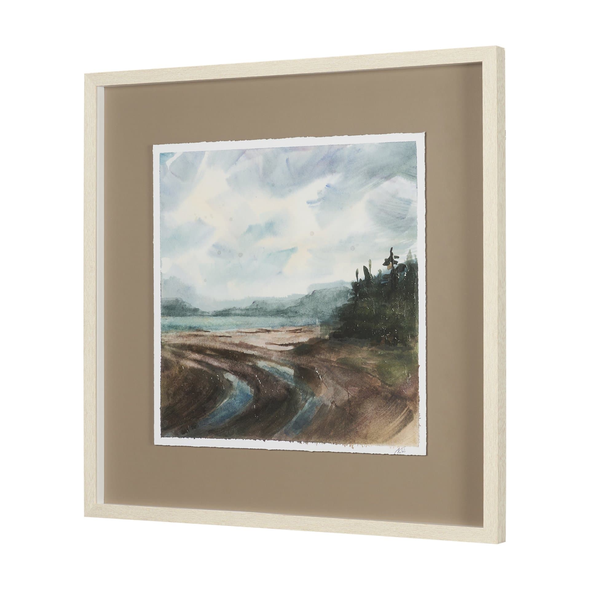 Shoreline Beauty II by Mercana Studio Hand Embelished Framed Artwork Matted under Glass — product photograph