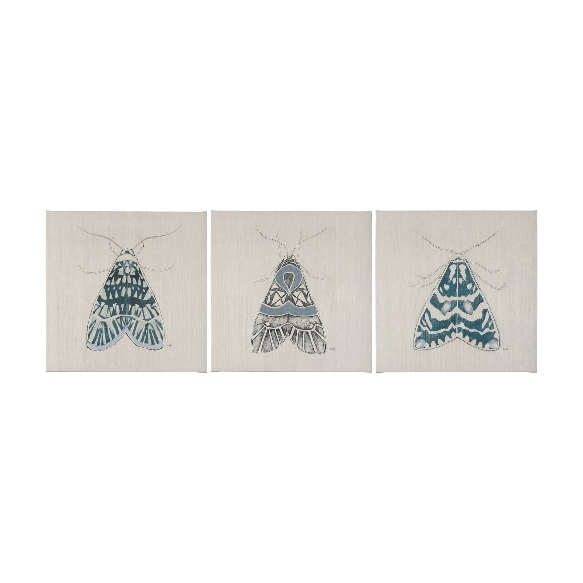 Moth Blue I by Mercana Studio a Hand Embellished Textured Canvas — product photograph