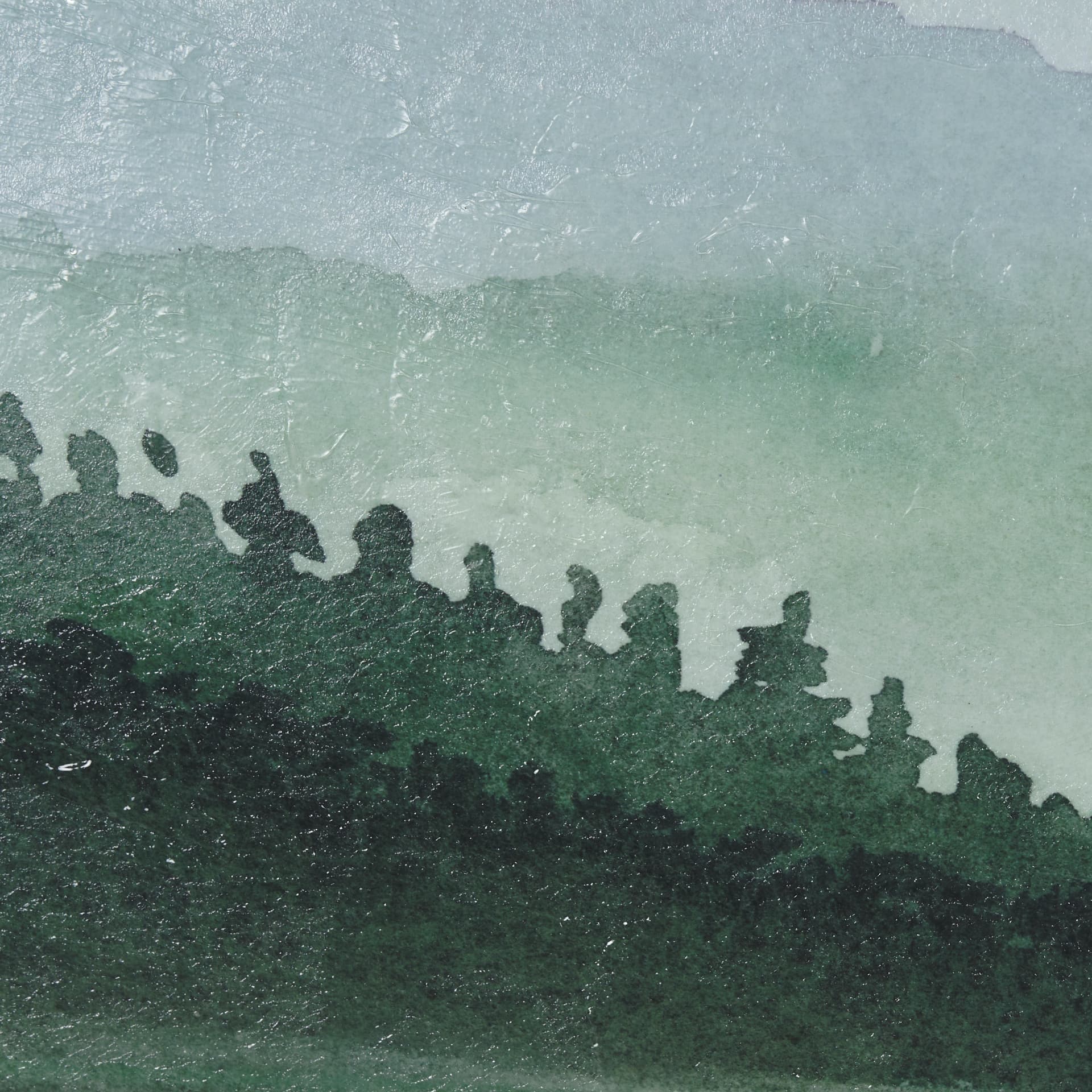 Watercolor Sketch II by Mercana Studio Hand Embellished Textured Framed Art Print Matted under Glass — product photograph