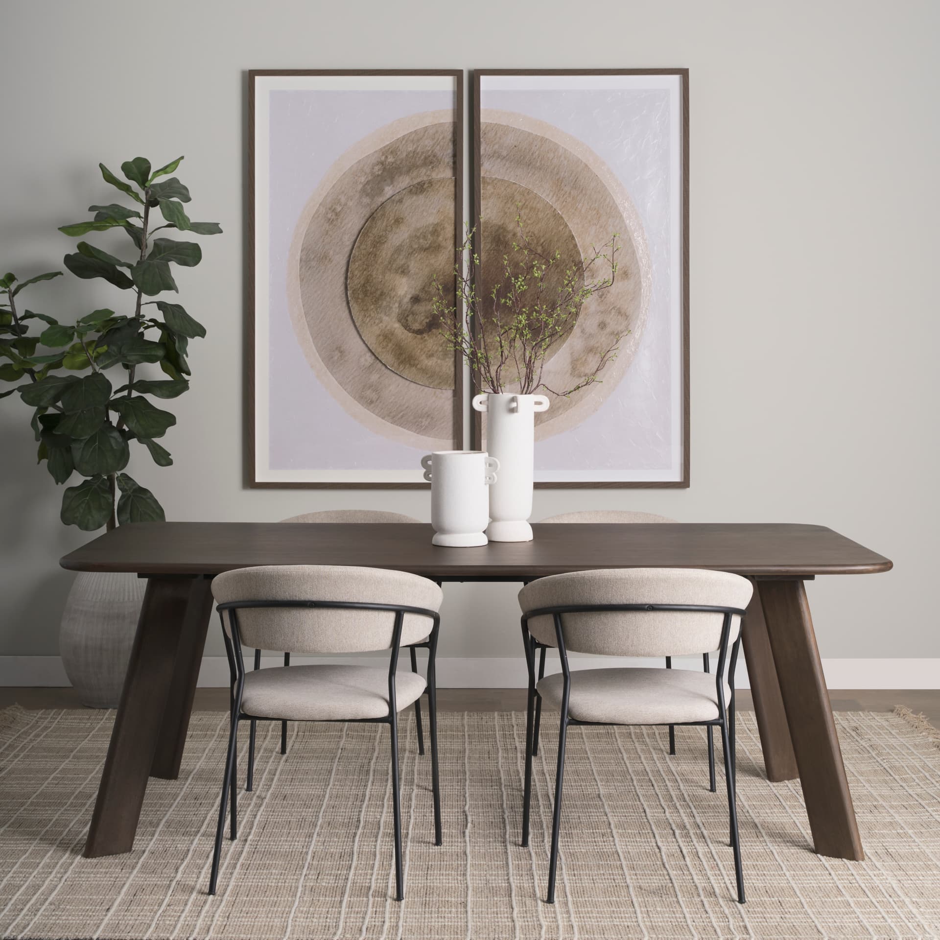 Welborn 72"L x 40"W Rectangular Dining Table | Modern | Dark Brown Wood | Seats 6 — product photograph