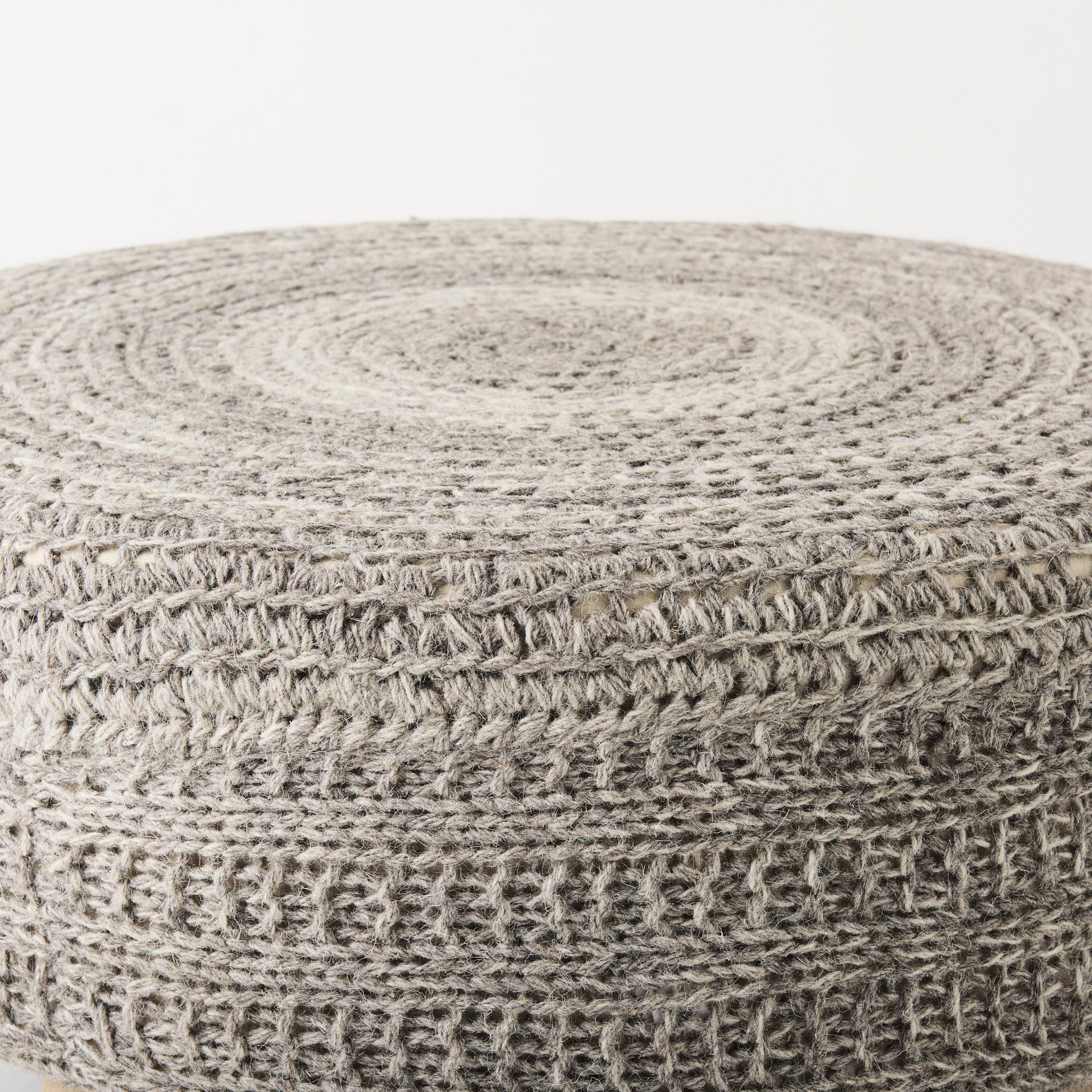 Bina 30.0L x 30.0W x 15.0H Dark Gray 4 Legged Wool Stool — product photograph