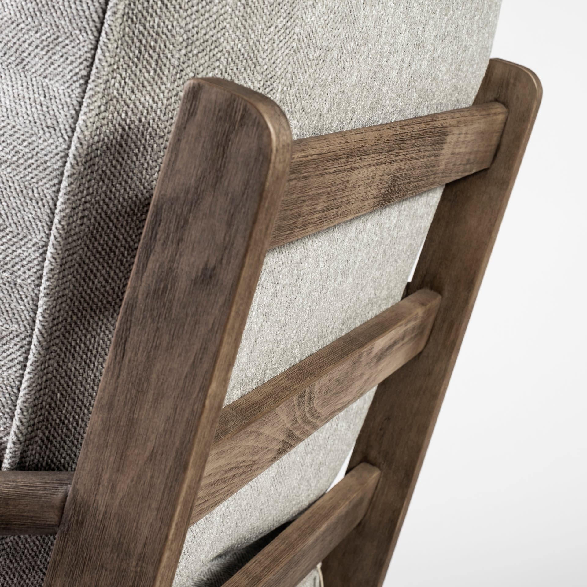 Olympus VI Frost Grey Fabric Wrapped Wooden Frame Accent Chair — product photograph
