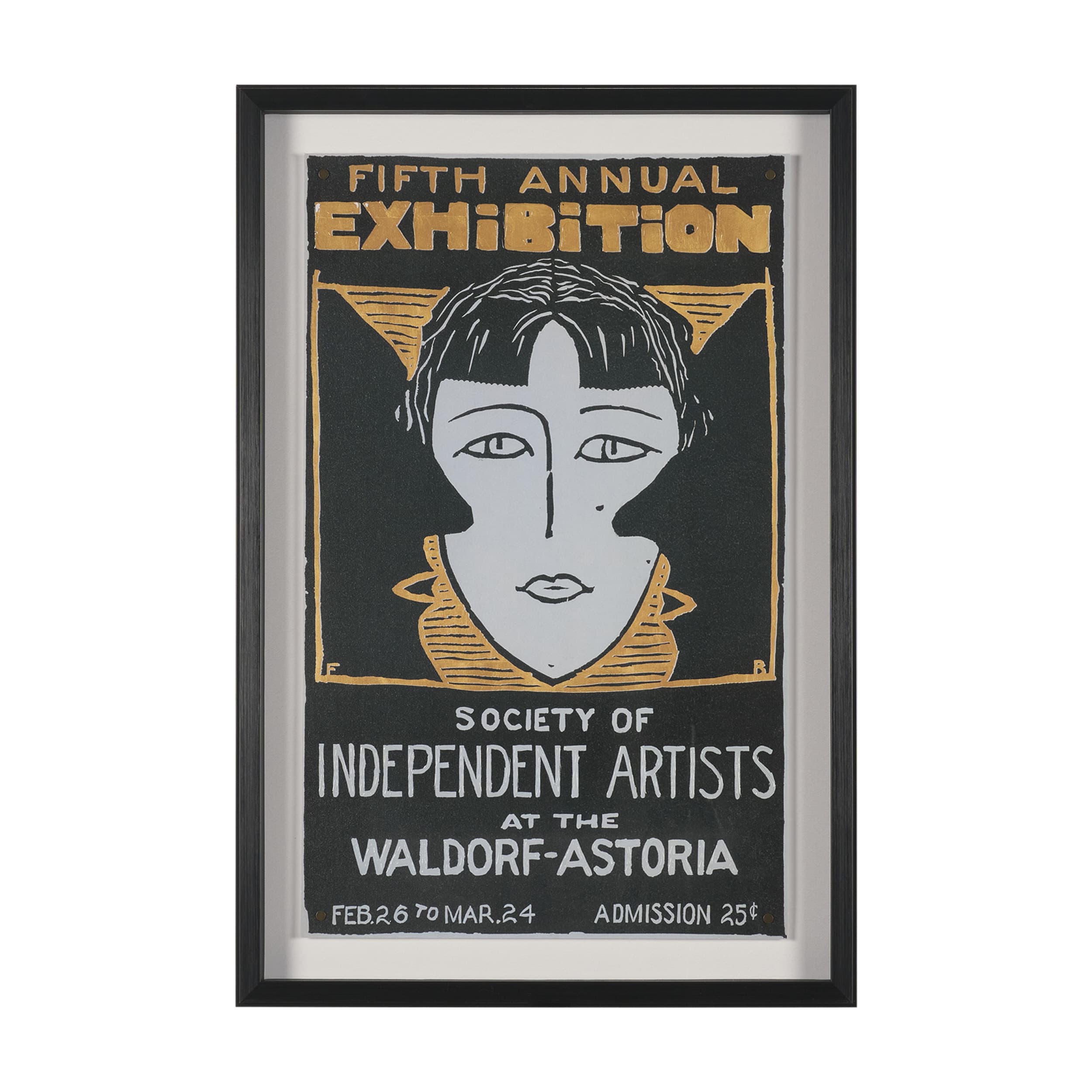 Ephemera Independent by The Vintage Collection Hand Embelished Text Frame Artwork Matted under Glass — product photograph