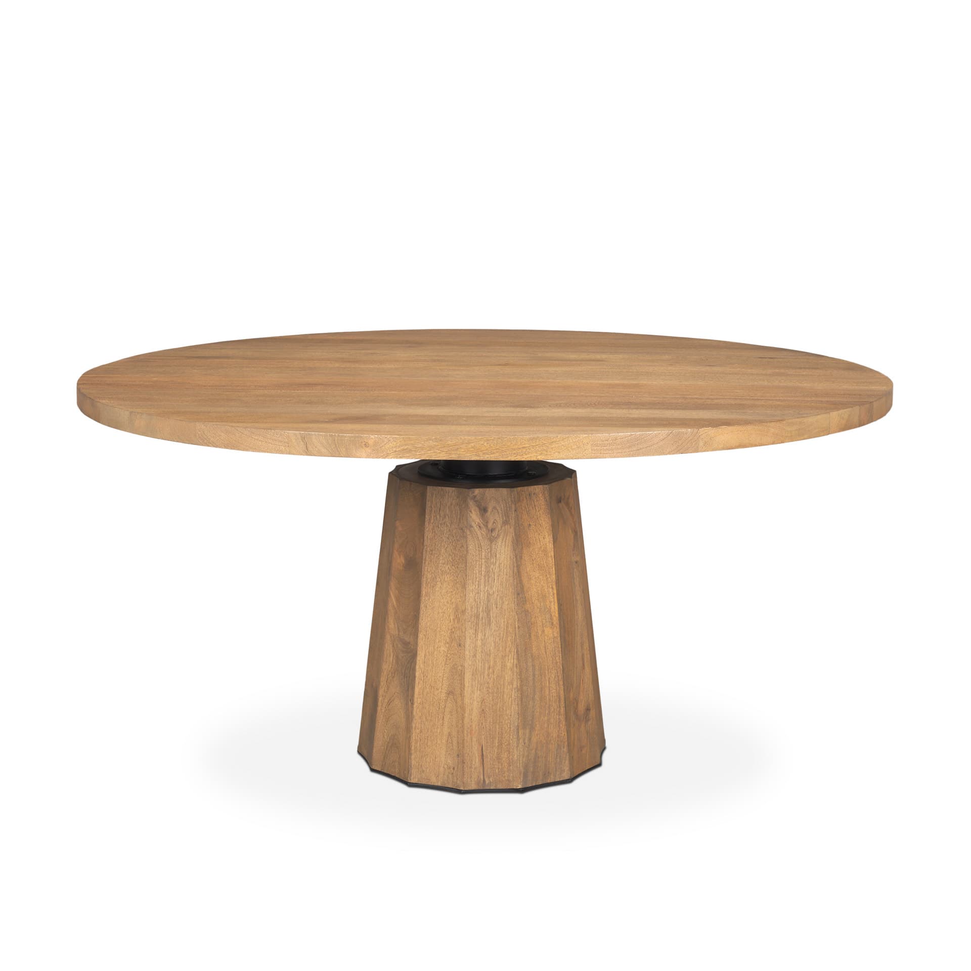 Swanson 60" Round Pedestal Dining Table | Modern | Light Brown Wood | Seats 6 — product photograph