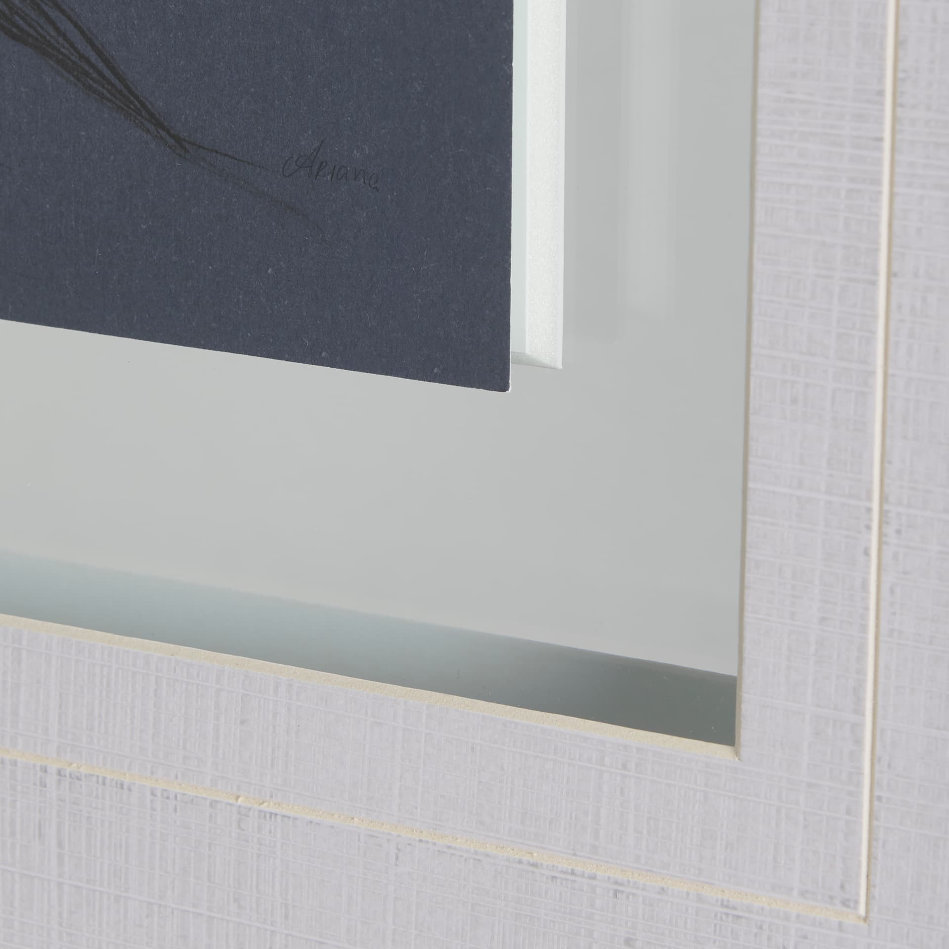 Botanical sketches IV (Blue) by Mercana Studio Hand Embellished Framed Art Print Matted under Glass — product photograph