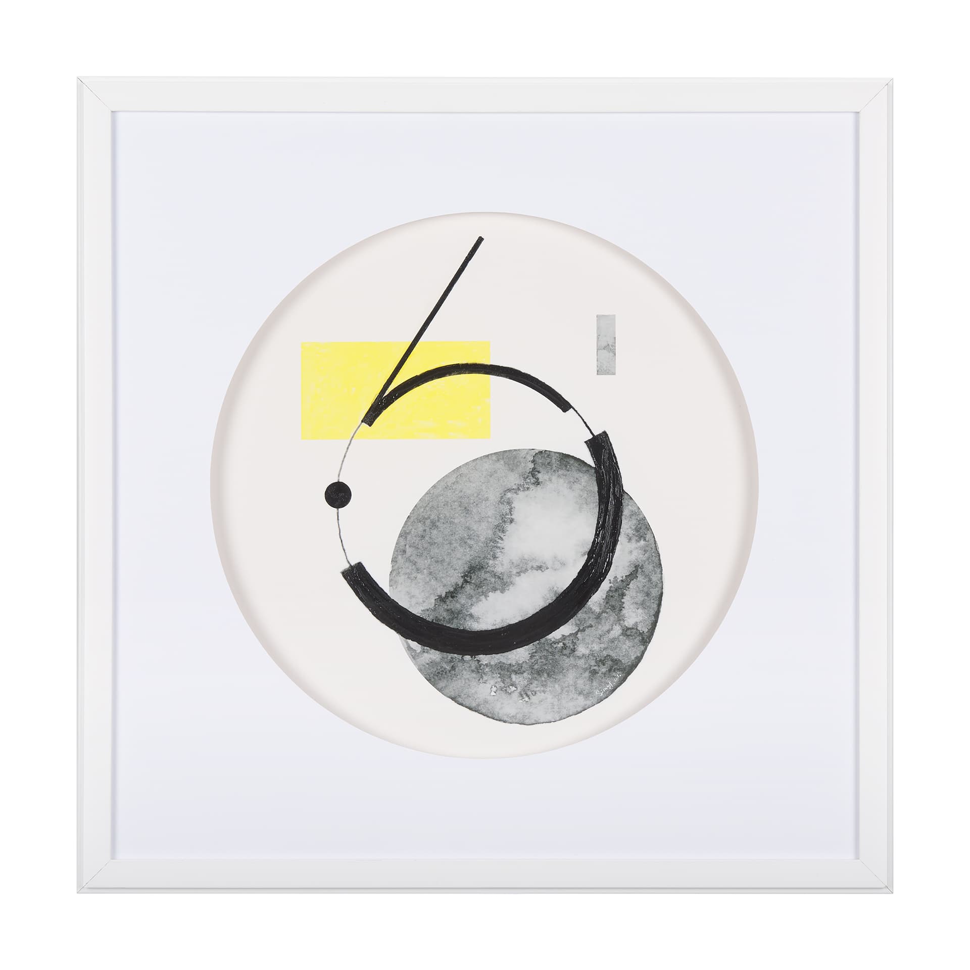 Numbers VI by Mercana Studio a Hand Embellished Textured Framed Art Print Matted under Glass — product photograph