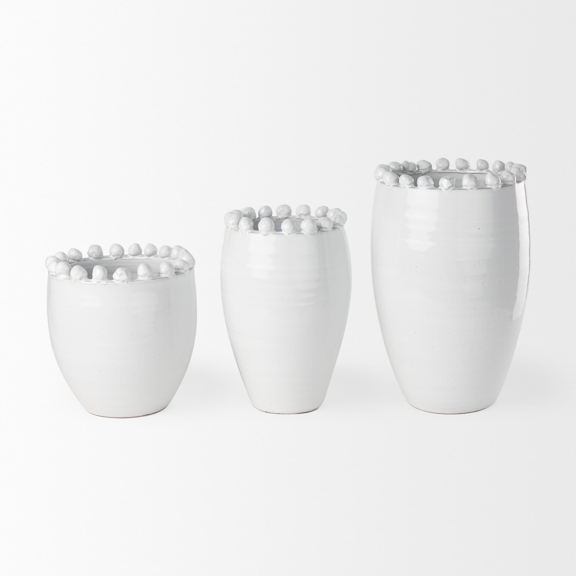 Basin Small Off-White Glazed Vase — product photograph