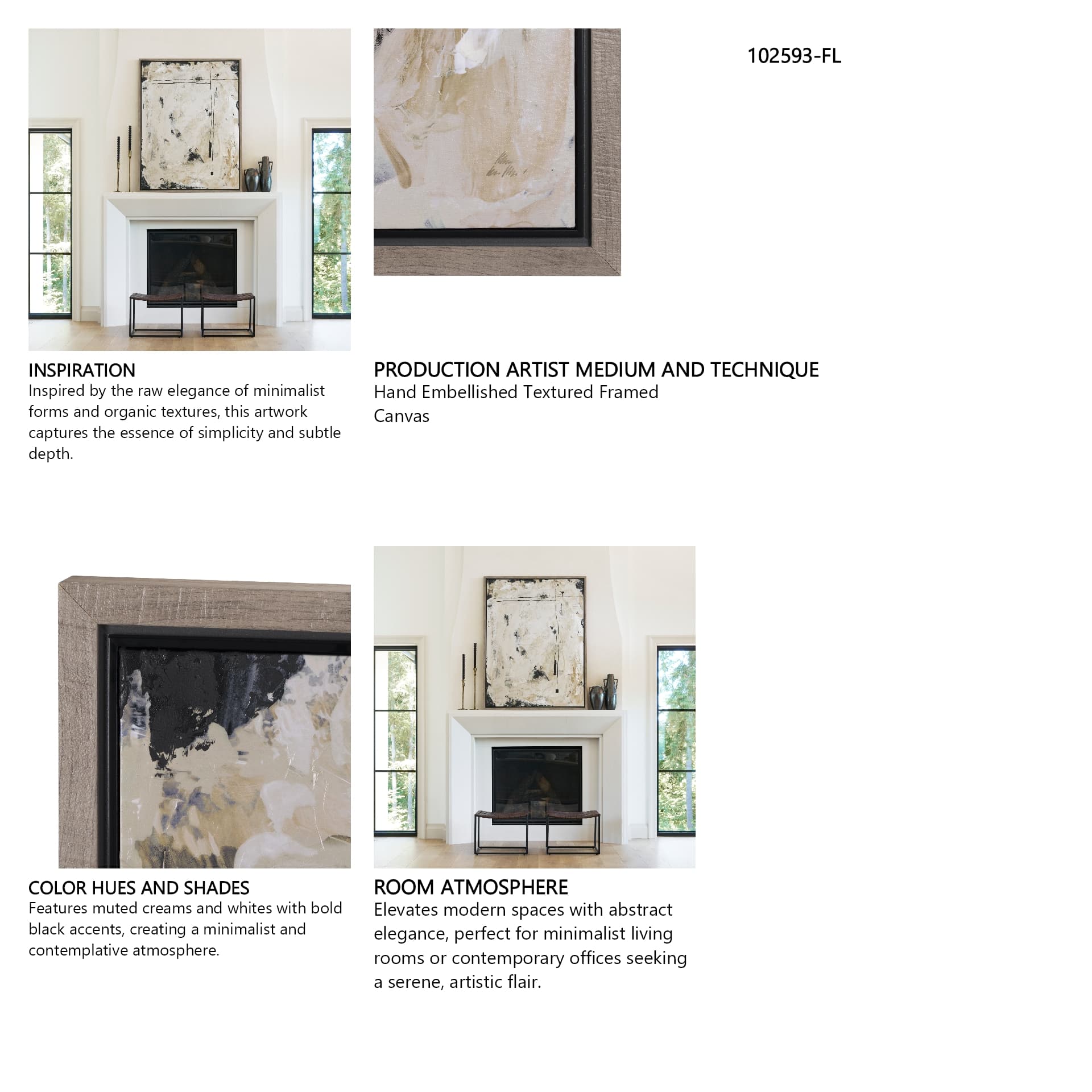 Clay II by Mercana Studio a Hand Embellished Textured Framed Canvas — in a styled room