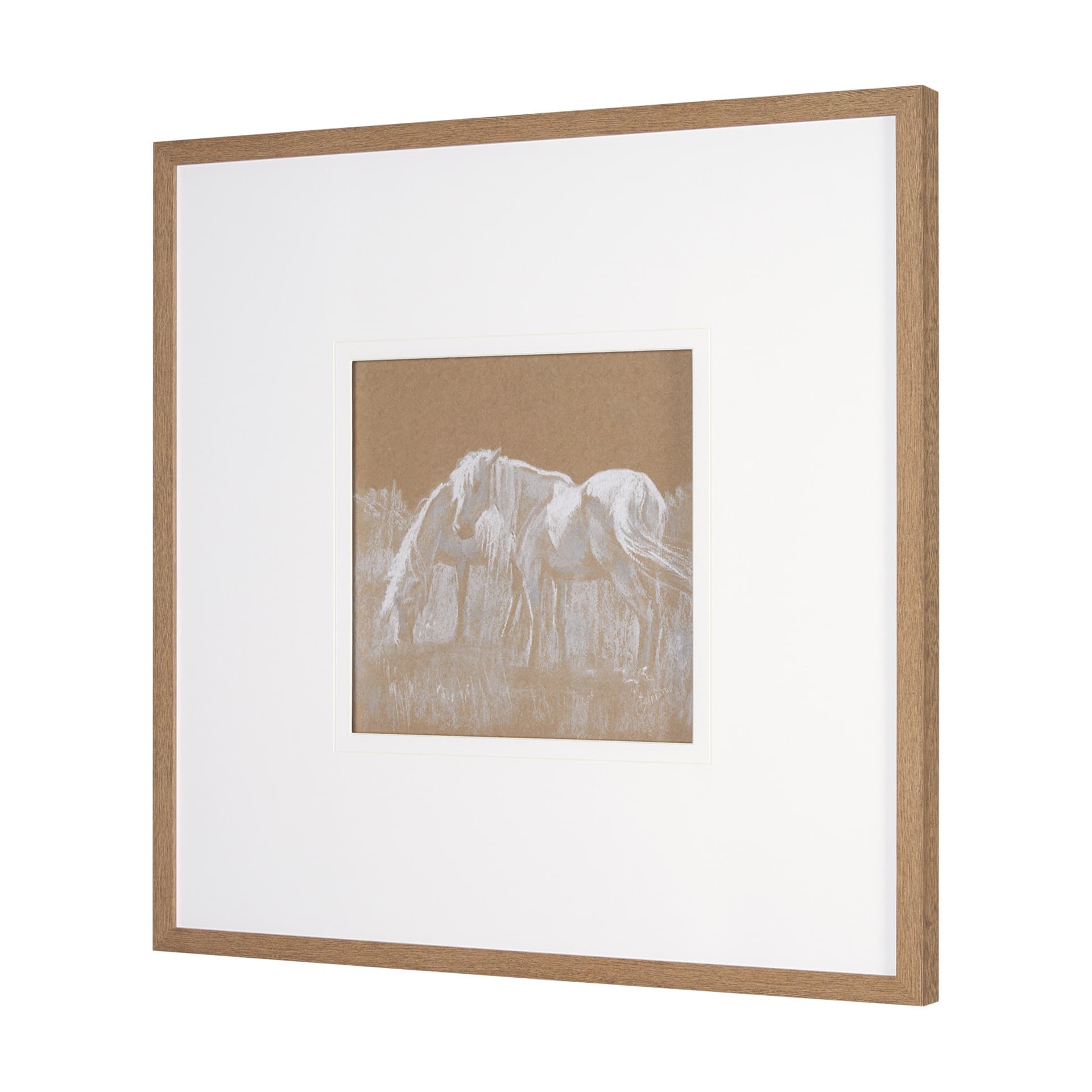 Duo I Horses by Mercana Studio a Framed Art Print Matted under Glass — product photograph