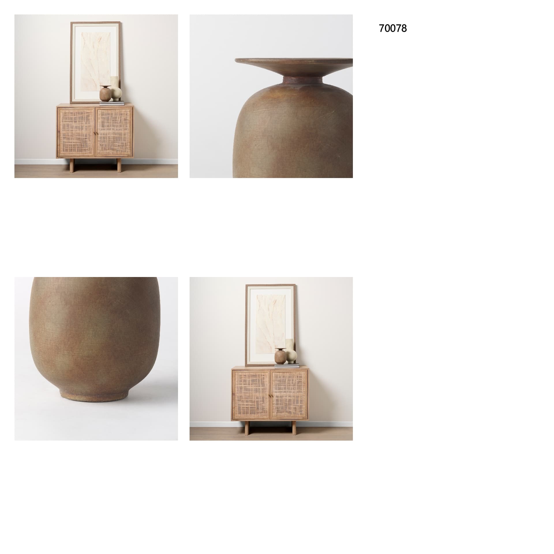 Rylee 7.7H Medium Brown Ceramic Vase — in a styled room