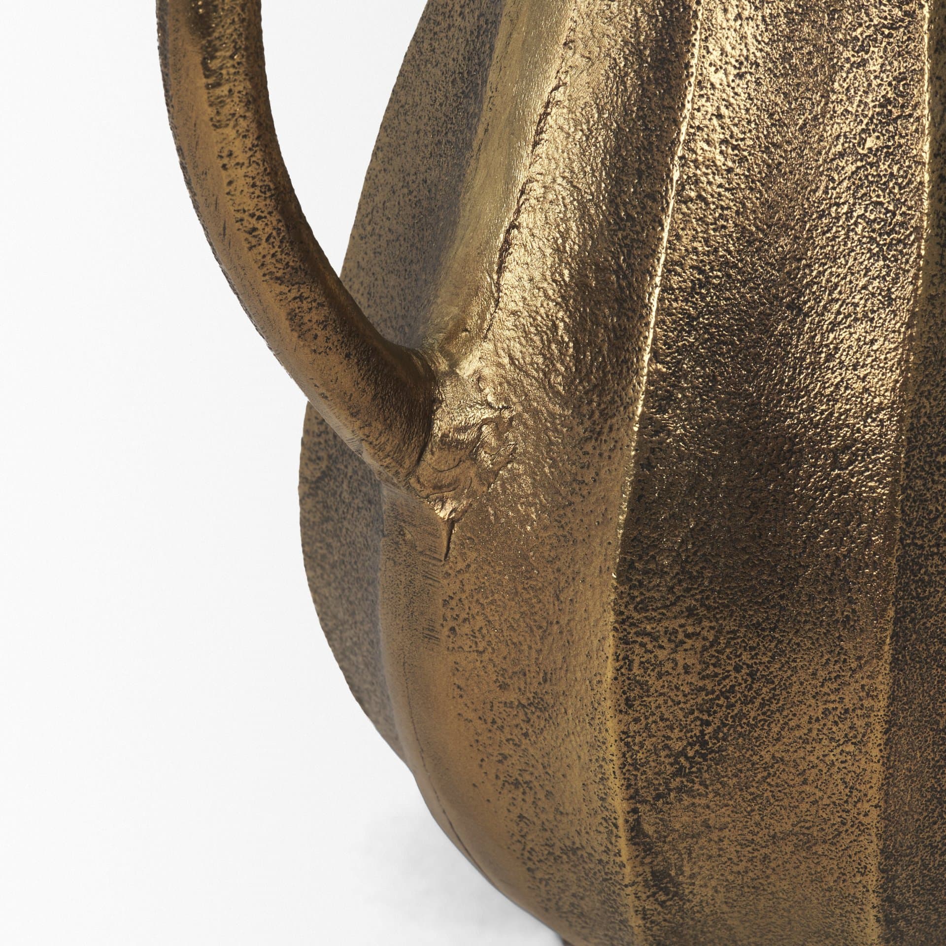 Anya Antiqued Brass Scalloped Petal Cast Metal Jug — product photograph