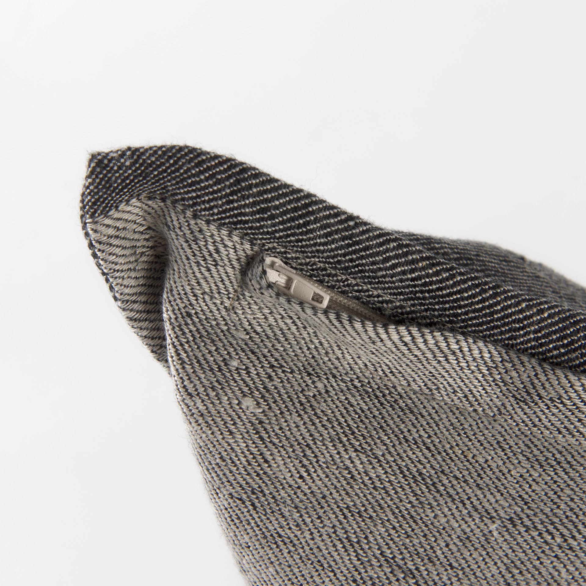 Zadie 14x26 Light Gray and Dark Gray Fabric Color Blocked Pillow Cover — product photograph