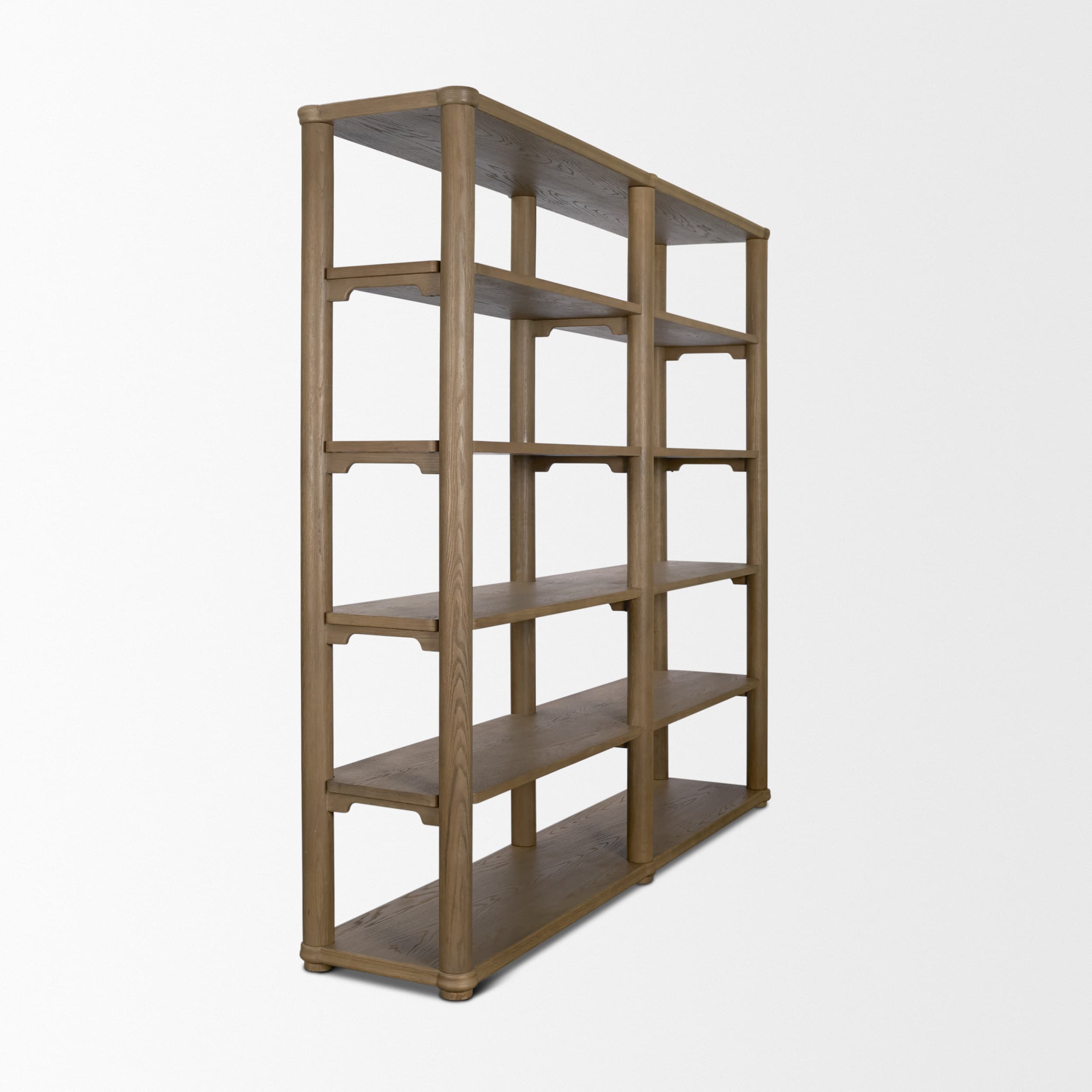Alden Medium Brown Wood Open Shelving Unit — product photograph