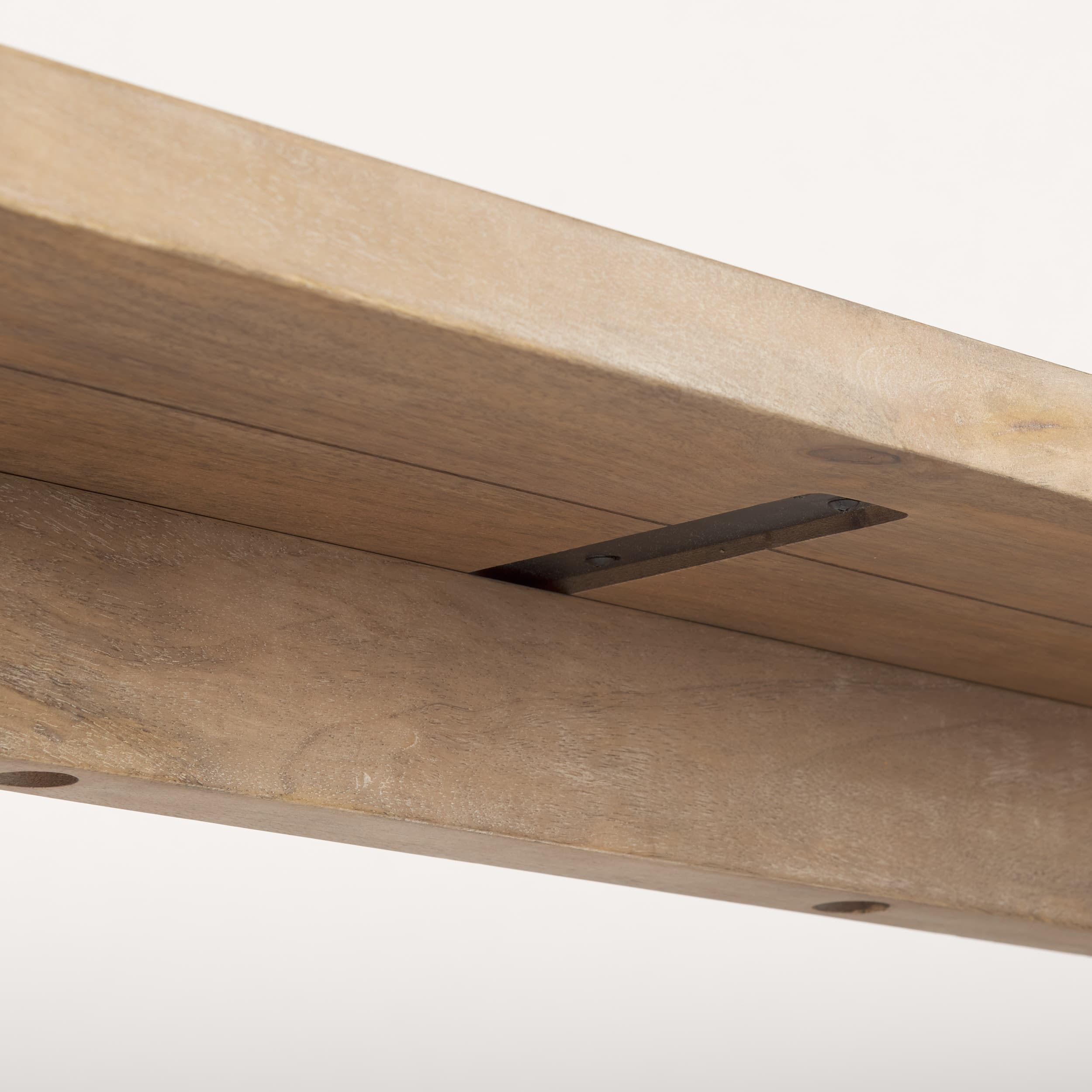 Grier 65" Light Brown Solid Wood w/ Cane Console Table — product photograph