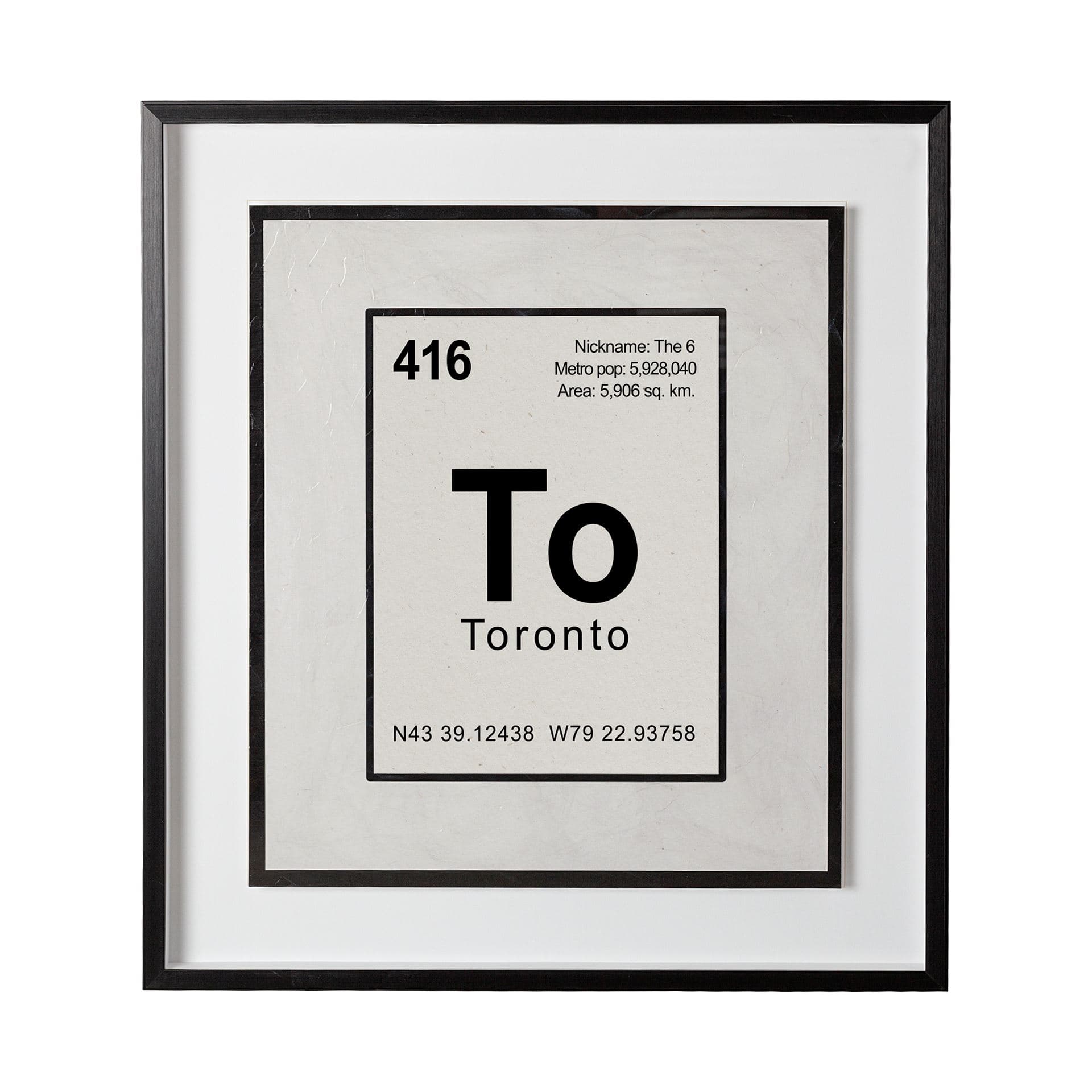 Toronto by Glartlab a Hand Embellished Textured Framed Art Print Matted under Glass — product photograph