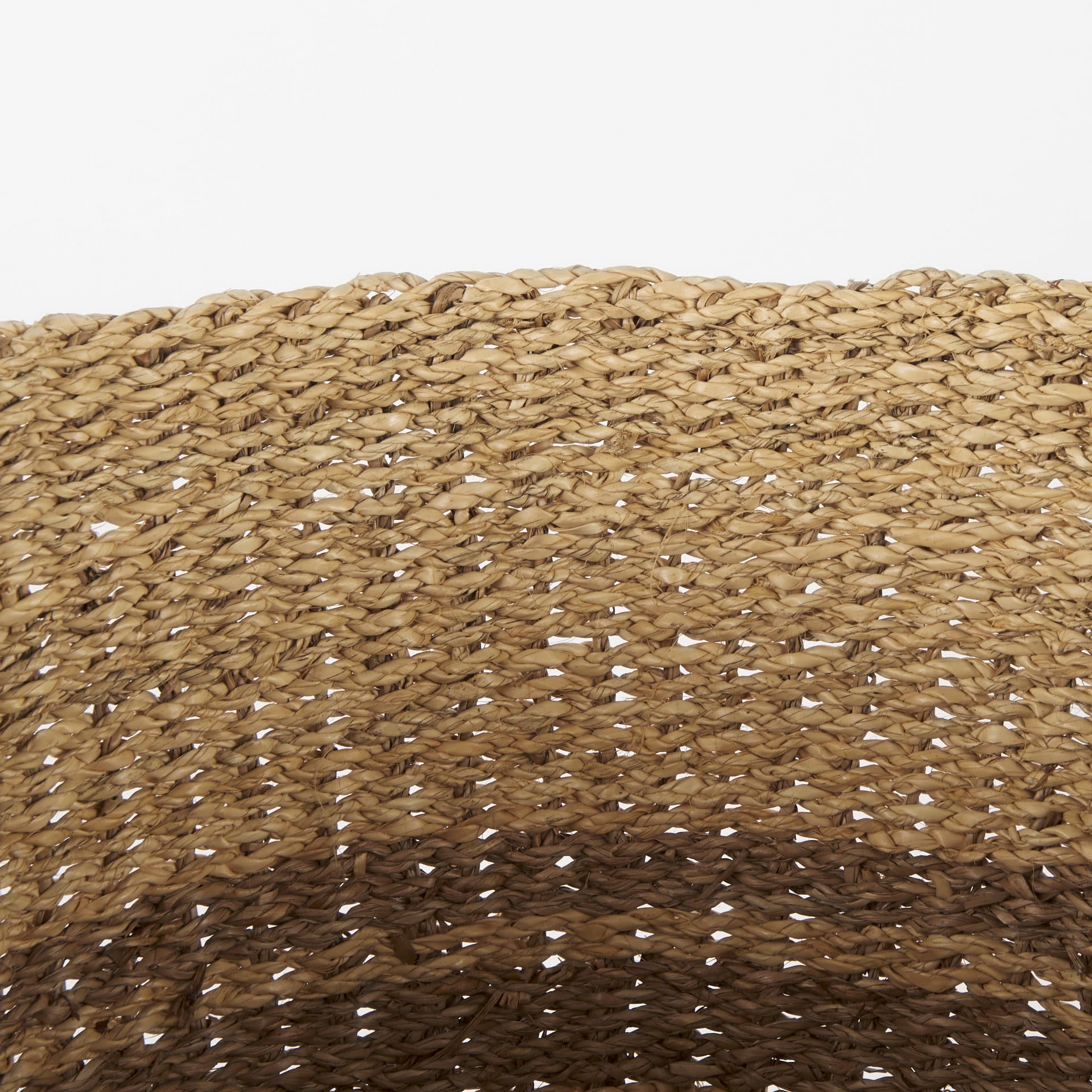 Vance 17.7L x 17.7W x 11.8H Light Brown Palm Leaf and Seagrass Round Basket W/ Handles — product photograph