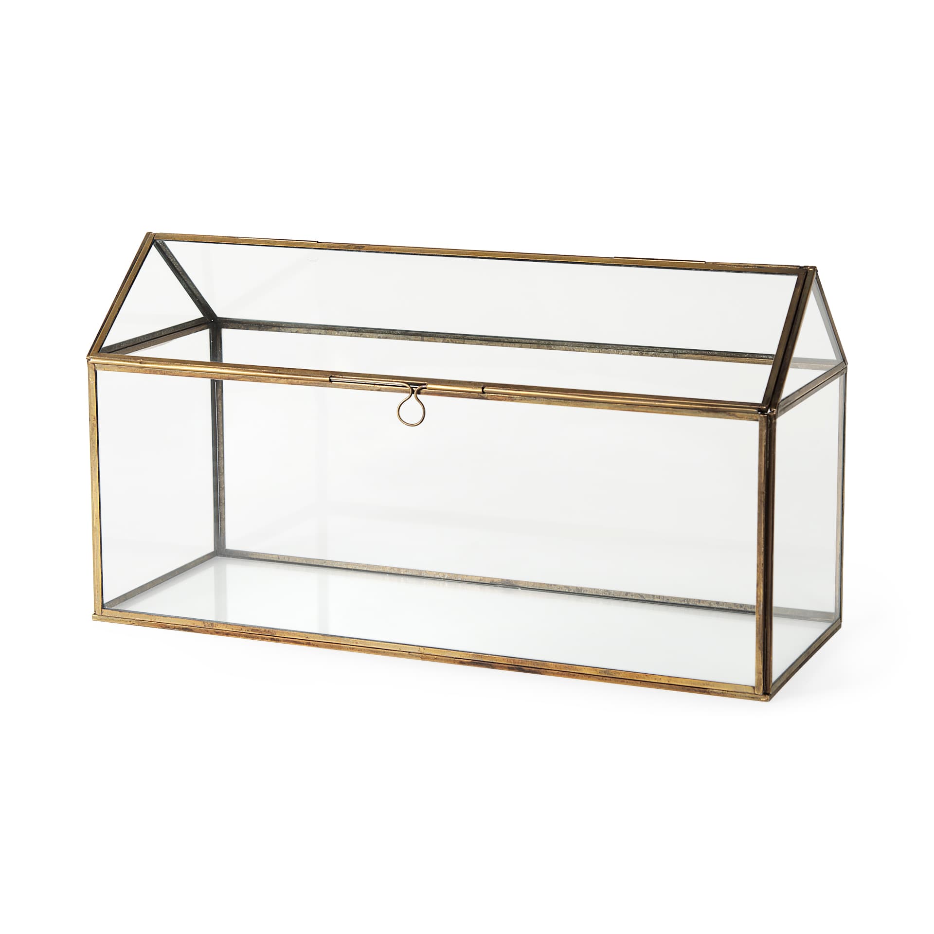 Hutt 16L x 6W x 9H Gold Glass Terrarium Box — product photograph