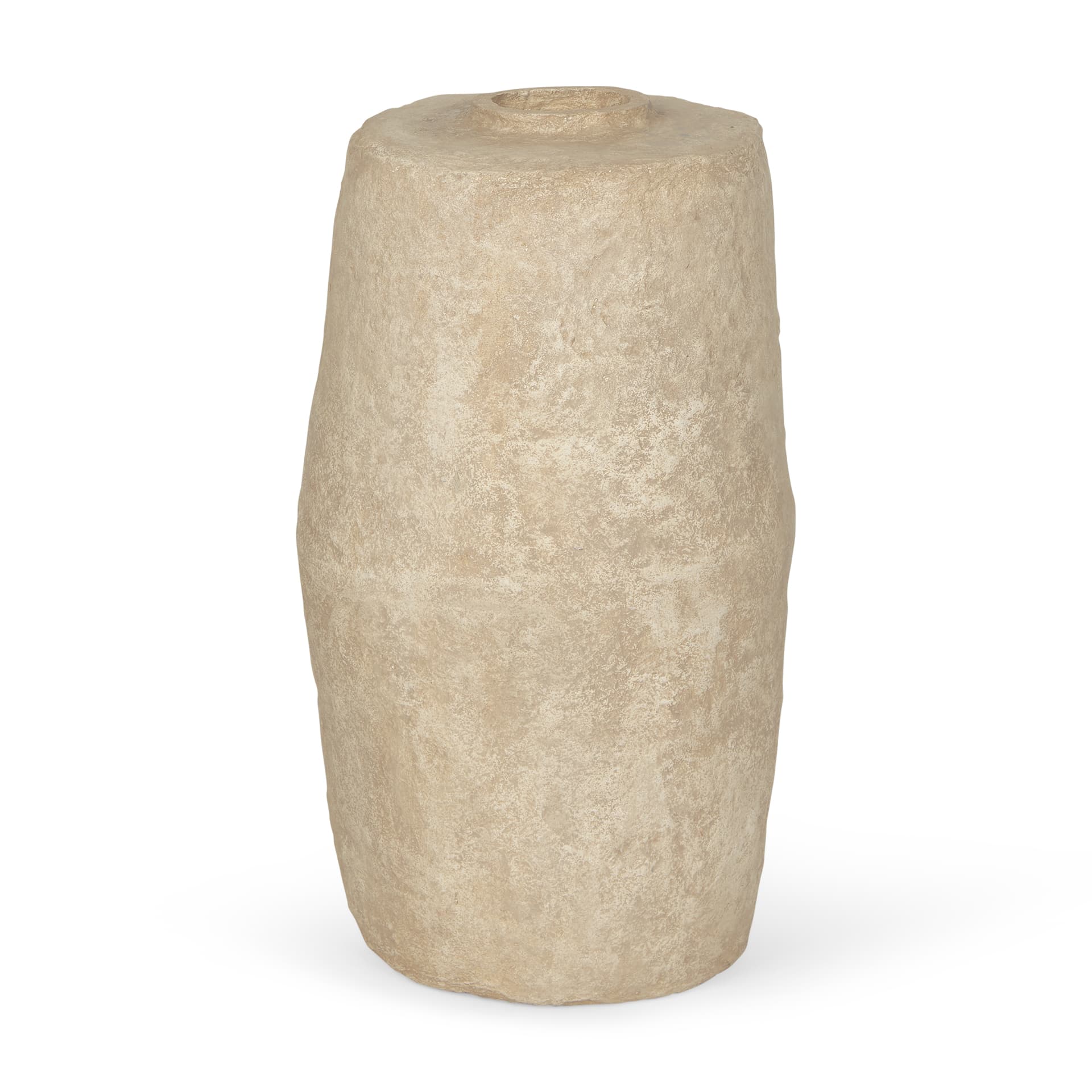 Rama Large Beige Paper Mache Floor Vase — product photograph