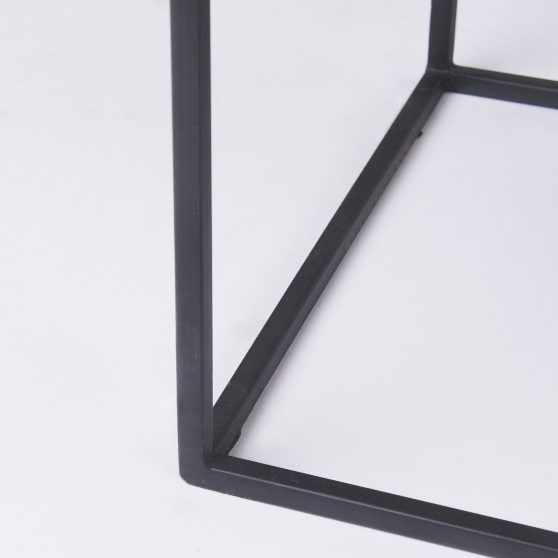 Morris 63.0L x 15.0W x 31.0H Beige Wood w/ Black Metal Frame 2 Drawer Console Table — product photograph