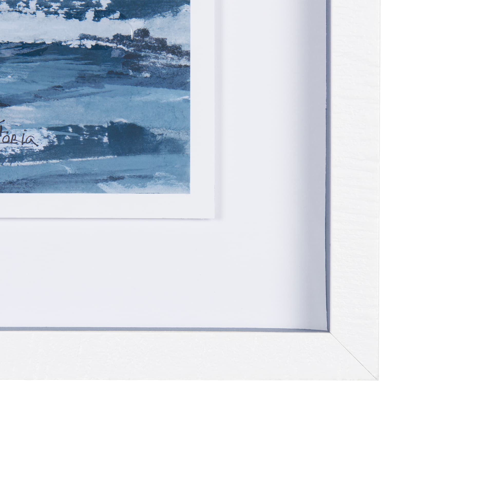 Cloud and Sea by Mercana Studio a Hand Embellished Textured Framed Art Print Matted under Glass — product photograph