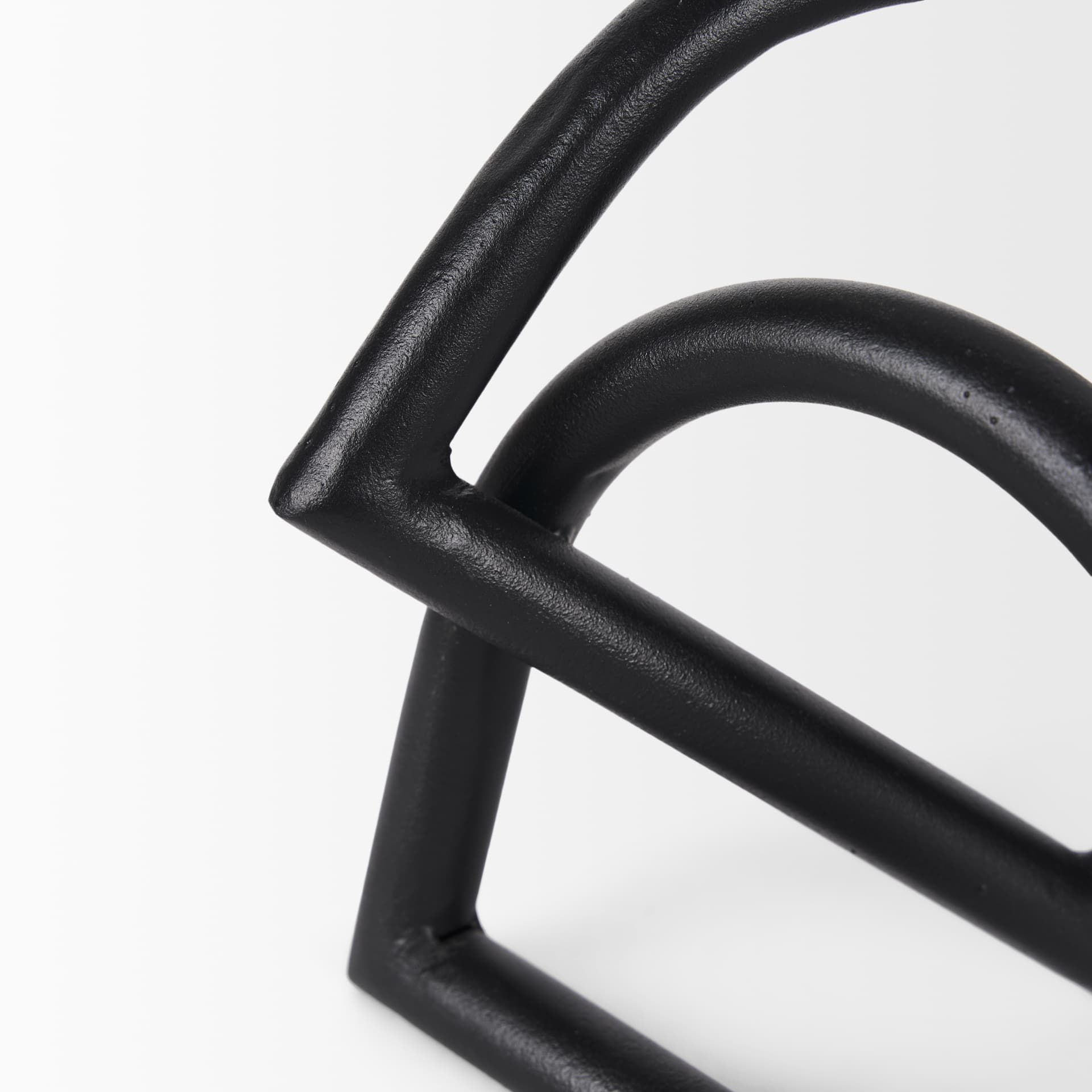 Locke Large Matte Black Metal Decorative Object — product photograph
