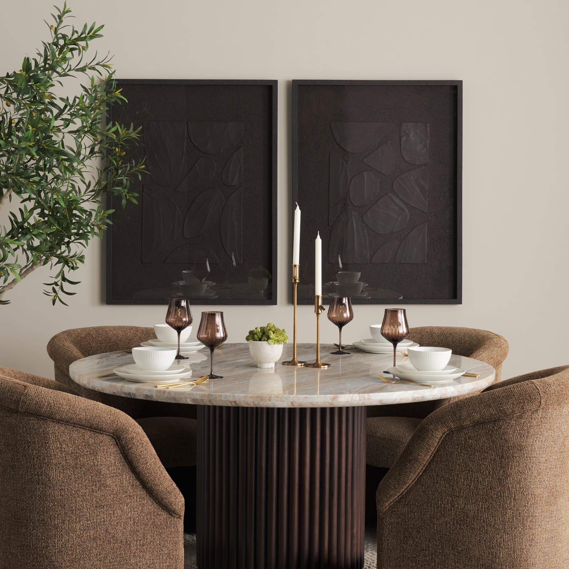 Traverse I by Mercana Studio Handmade Original Framed Artwork Matted under Glass — in a styled room