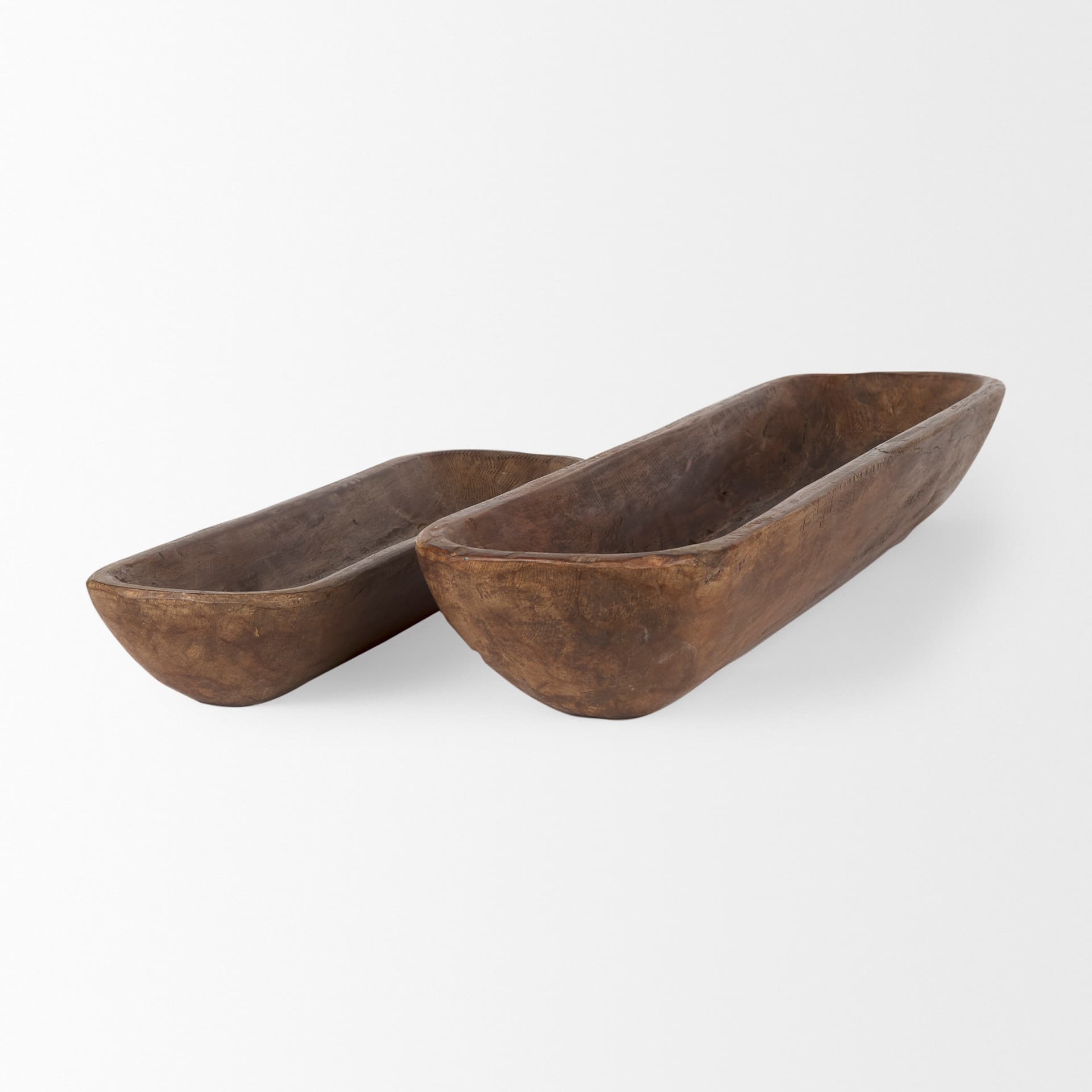 Athena Set of 2 Extra Large Medium Brown Reclaimed Wood Trays — product photograph