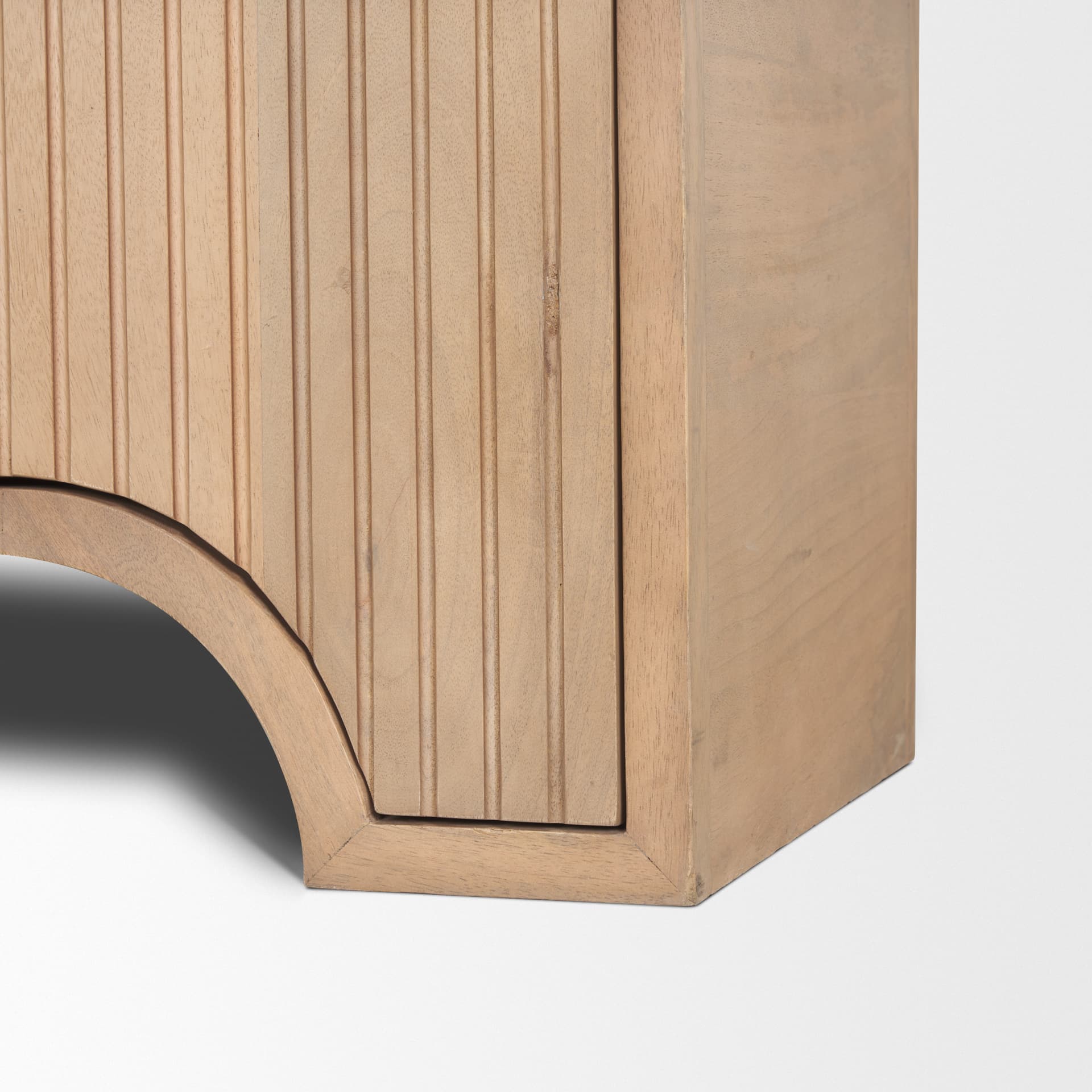 Sorina Reverse Fluted Light Brown Wood Sideboard — product photograph