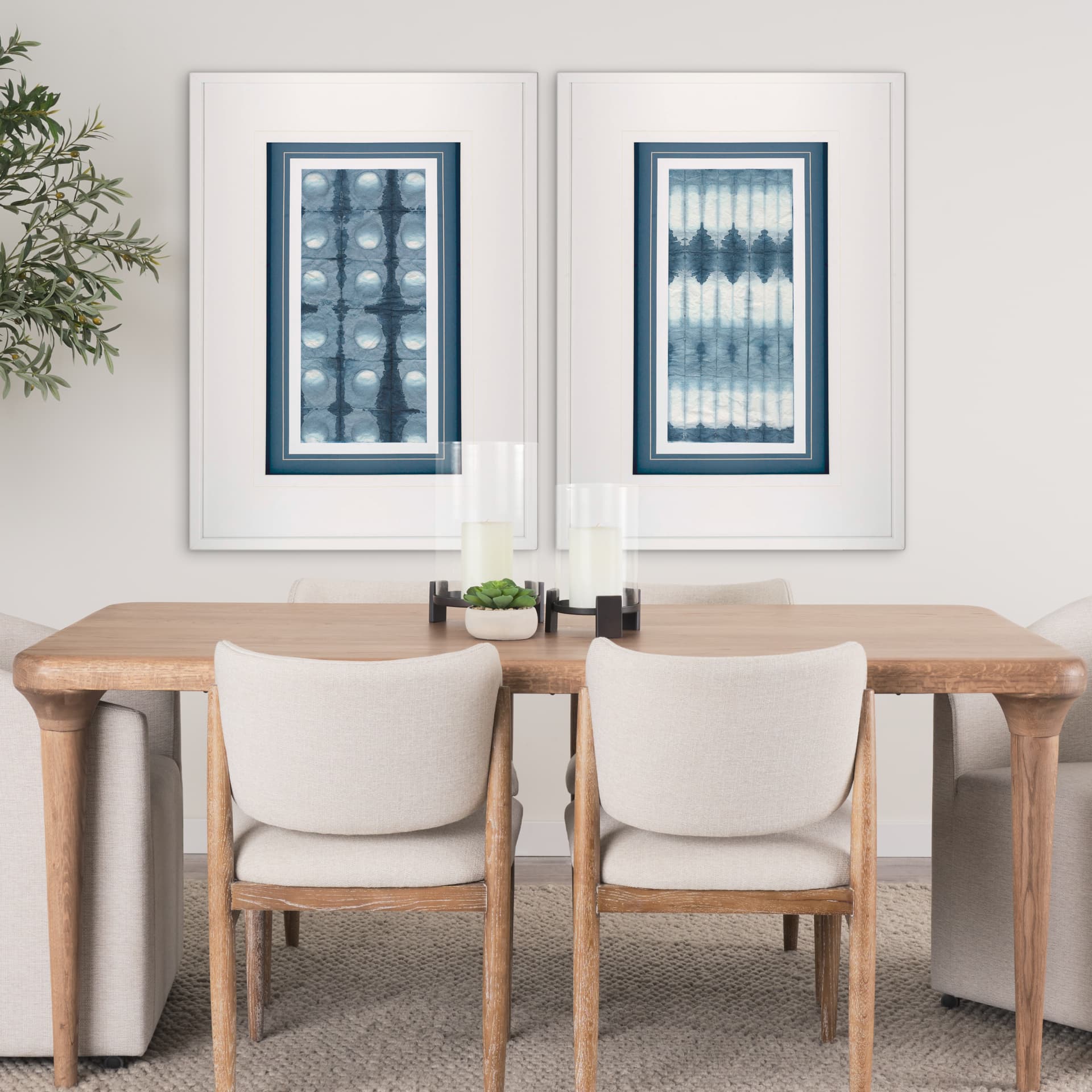 Shibori II by Chariklia Zarris a Framed Art Print Matted under Glass — in a styled room