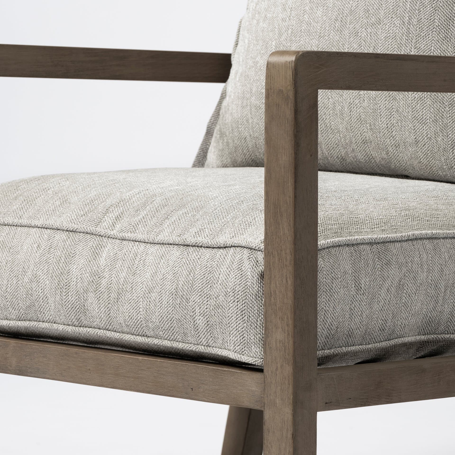 Sherlock Frost Gray Wood Frame Accent Chair — product photograph