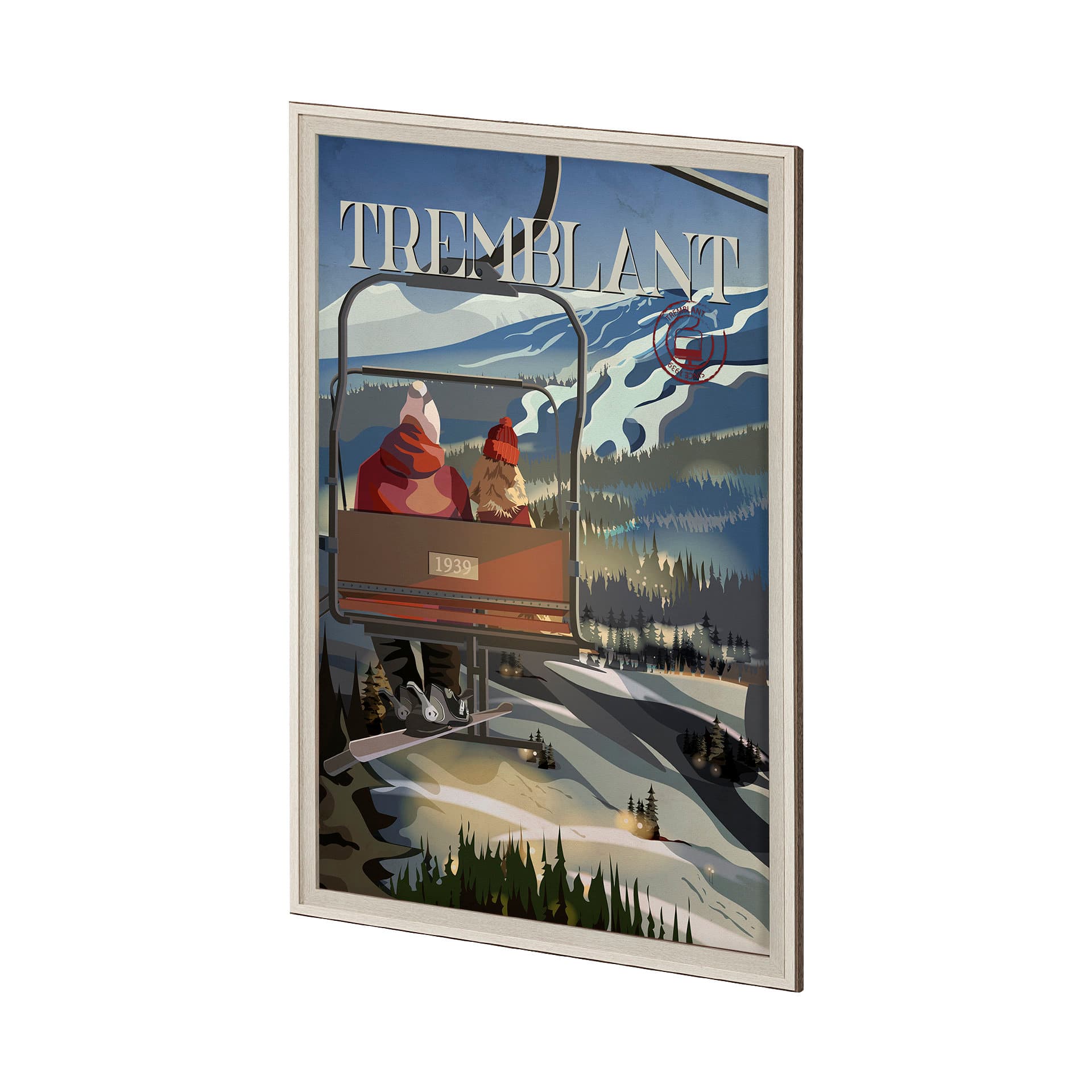 Tremblant Go Canada (XL) by Mercana Studio a Hand Embellished Decograph Framed Art Print under Glass — product photograph
