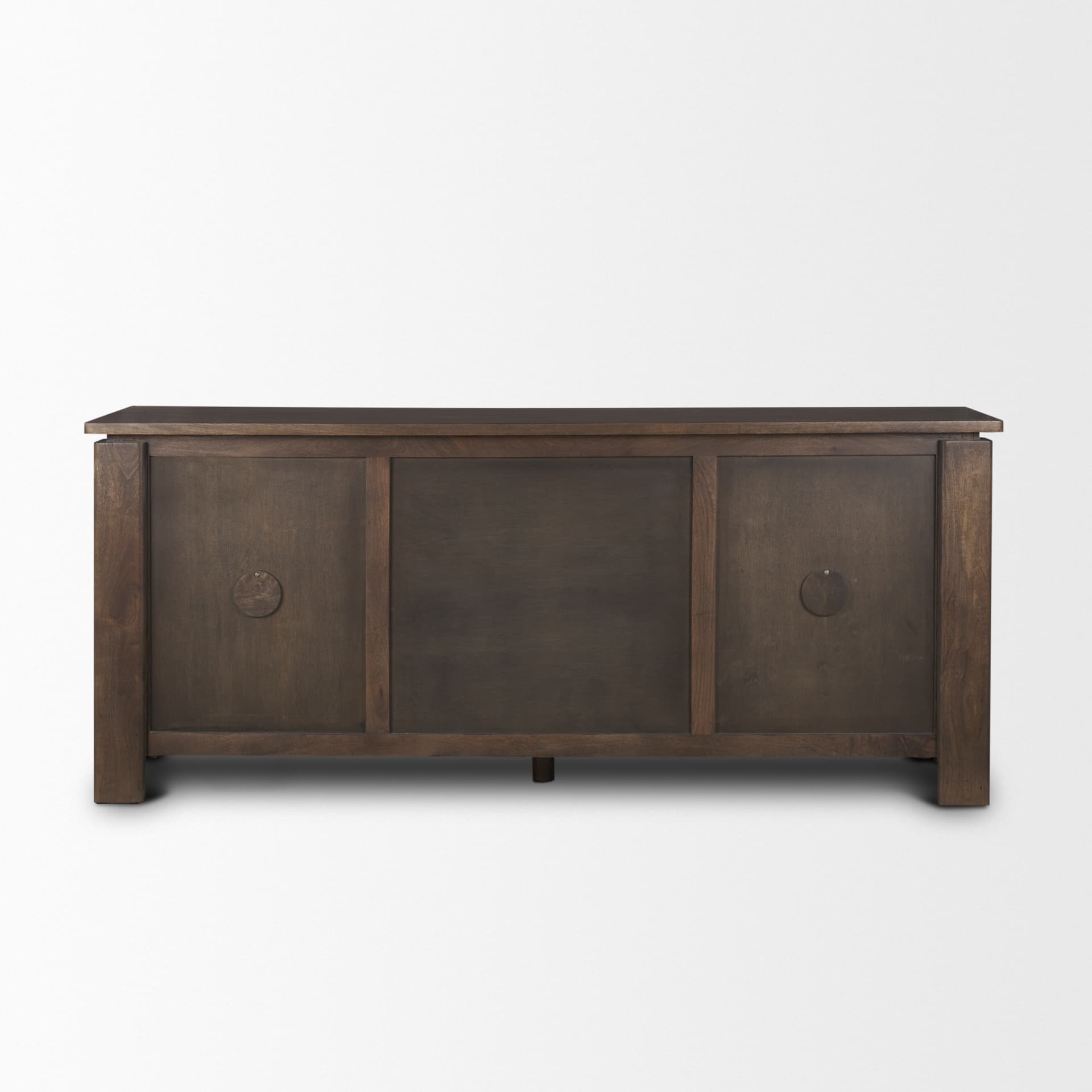 Wallen 2 Door Solid Dark Brown Wood w/ 3 Drawers Sideboard — product photograph