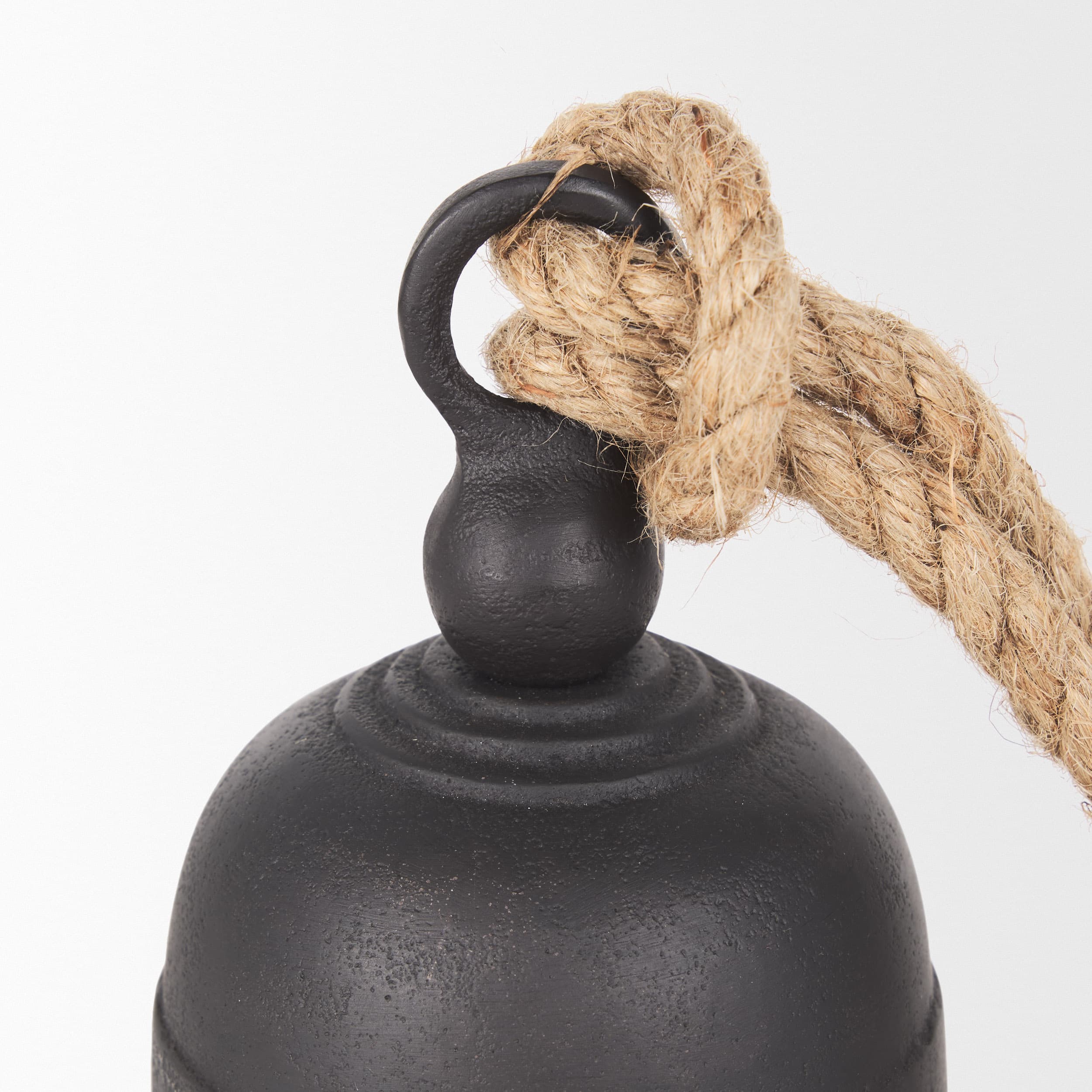Quincy Small Matte Black Metal Decorative Bell Object — product photograph