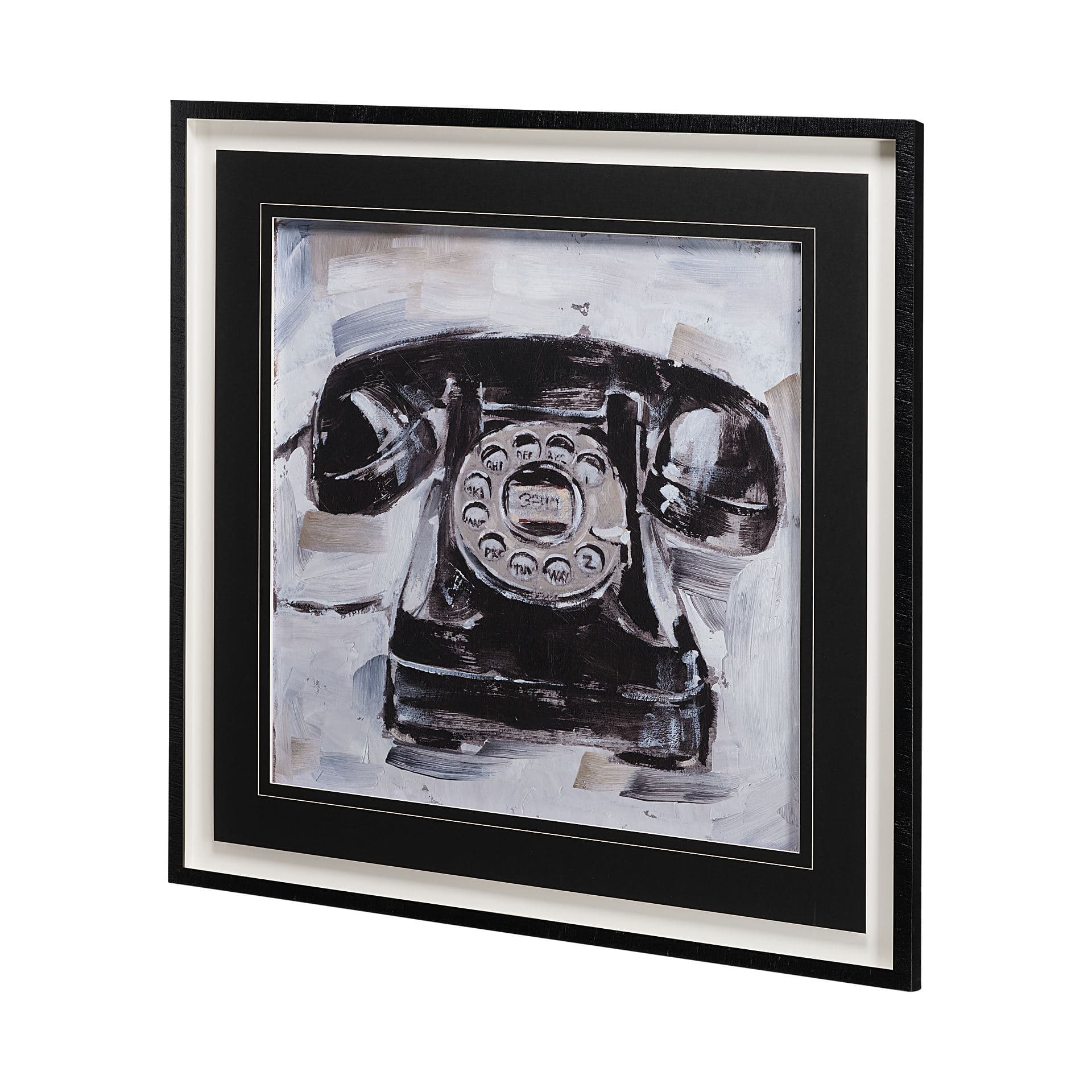 Retro Phone I by Ethan Harper a Hand Embellished Textured Framed Art Print Matted under Glass — product photograph