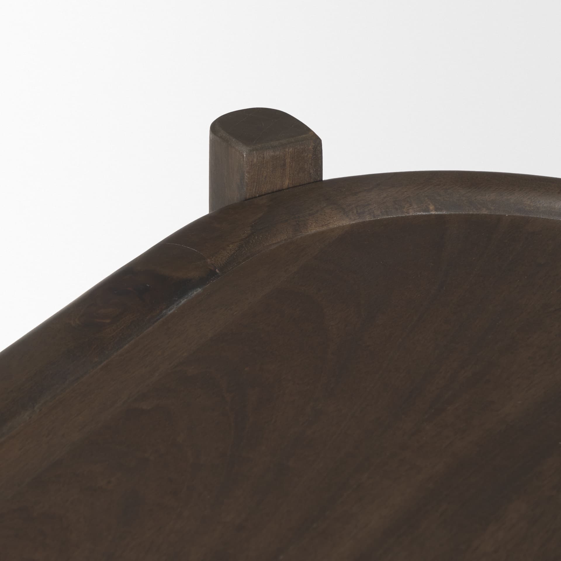 Romi Dark Brown Wood w/ 3 Shelves Oval Console Table — product photograph