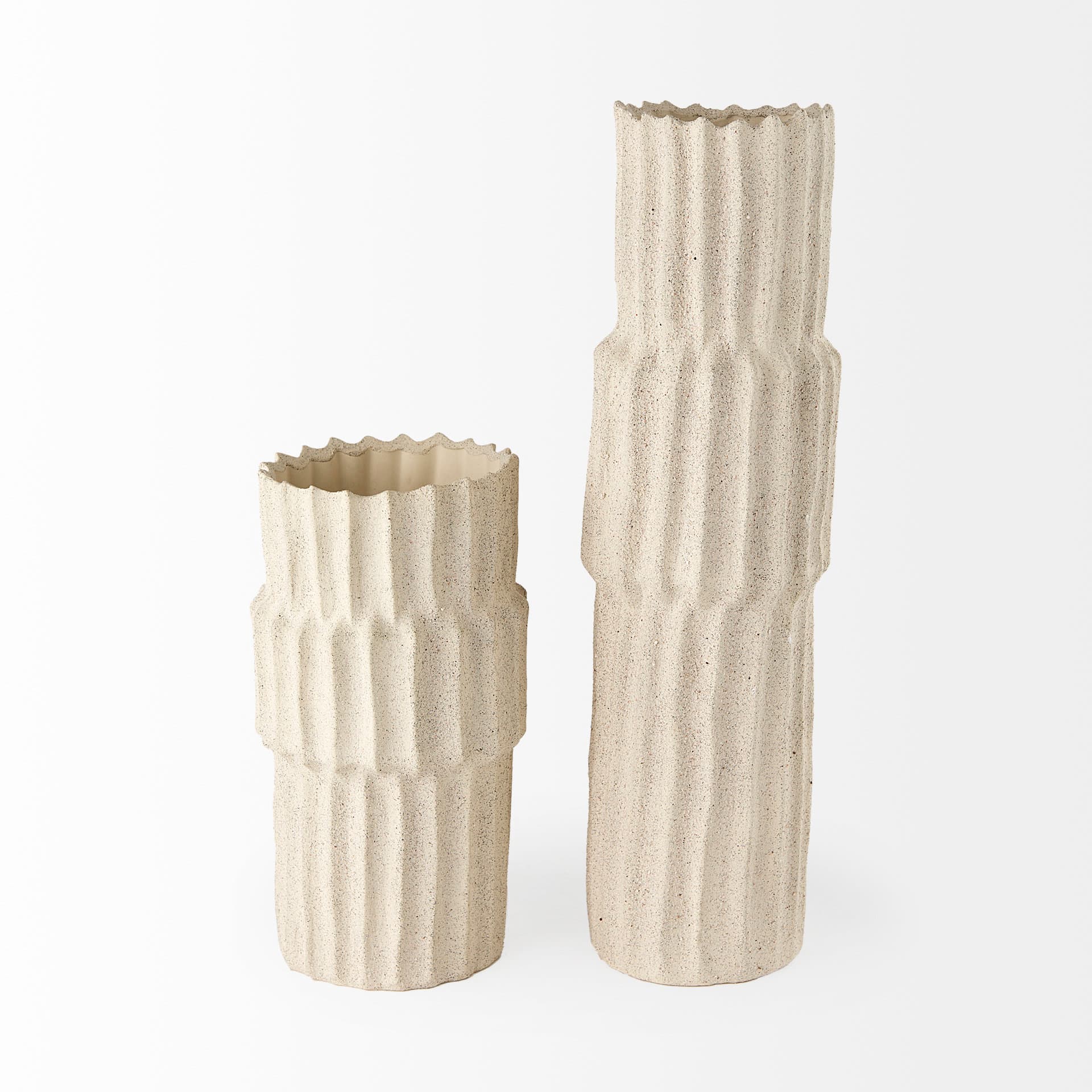 Cardon 23.0H Cream Ceramic Vase — product photograph