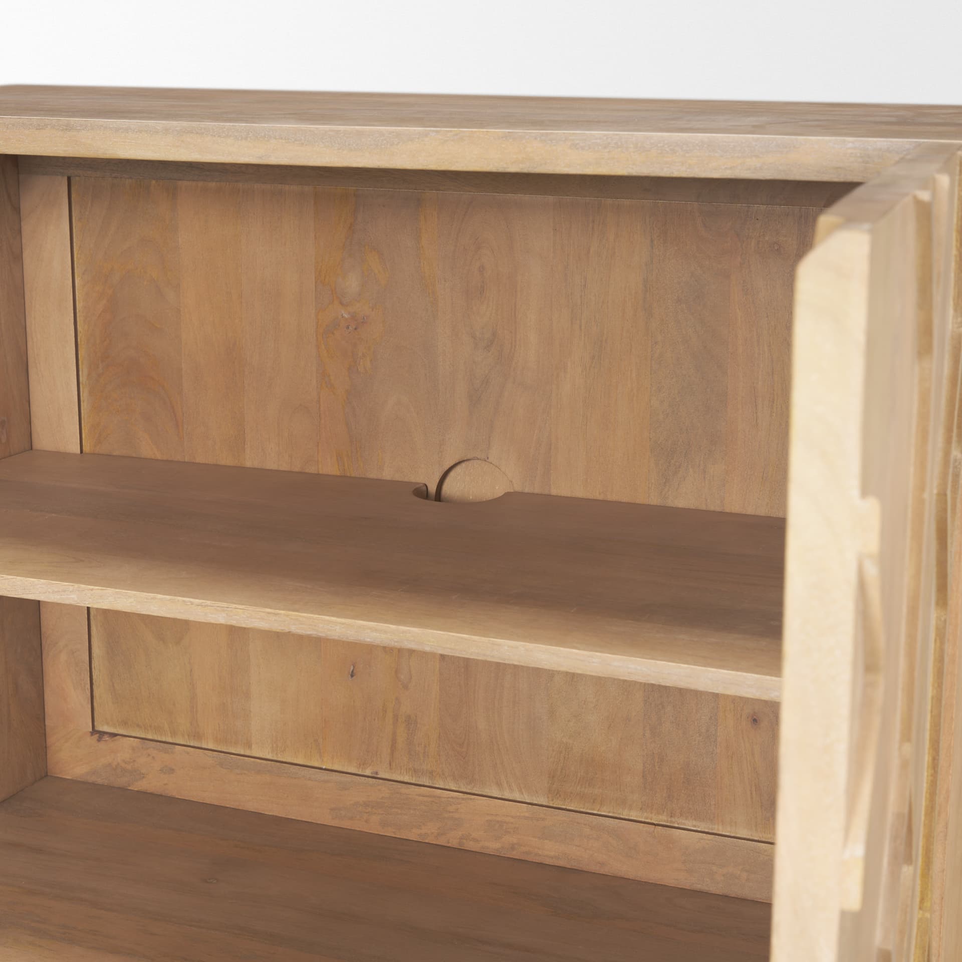 Heera Light Brown Diamond Motif w/ Shelf Accent Cabinet — product photograph