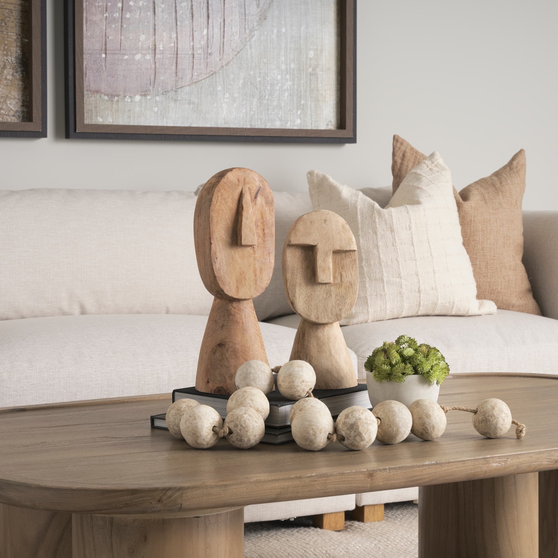 Ivan Medium Wooden Head Sculpture — product photograph