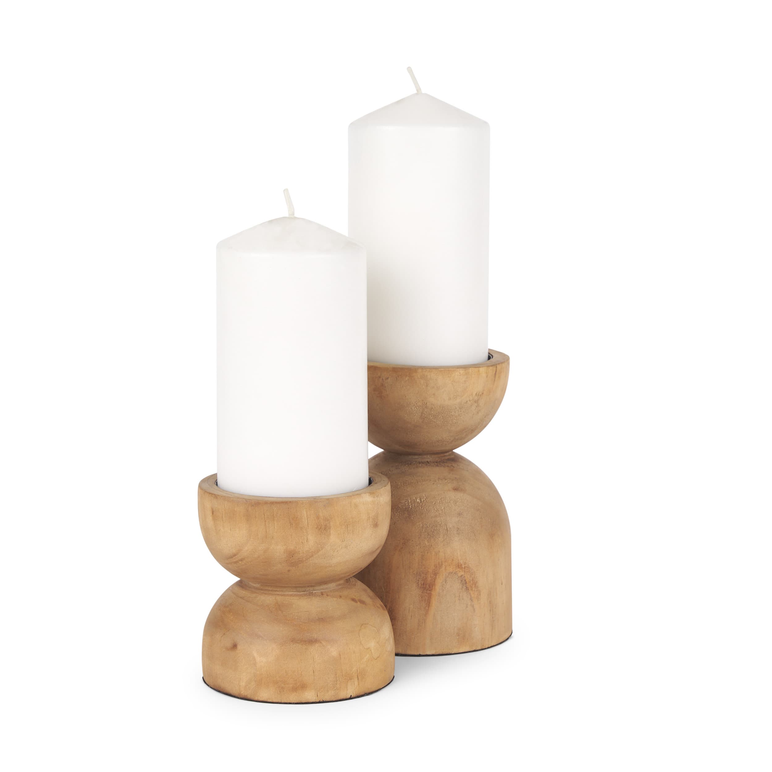 Aleena Wooden Candle Holder (Set of 2) — product photograph
