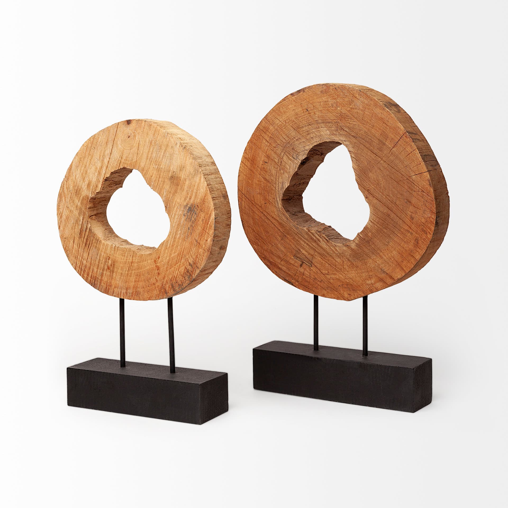 Ironwood II (Small) 13L x 4W Natural Wooden Circular Object — product photograph