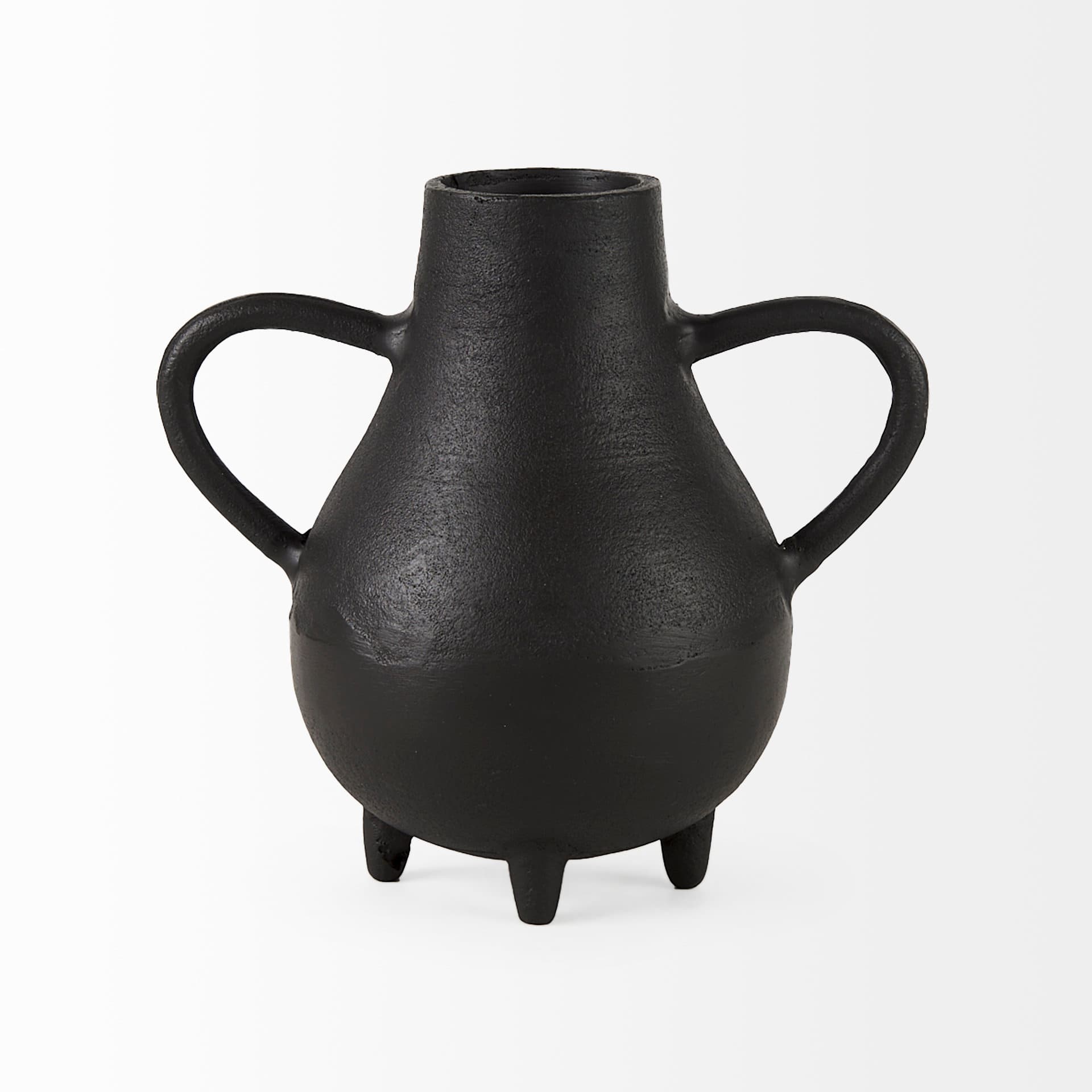Cyrus Black Two handled Vase Decorative Object — product photograph