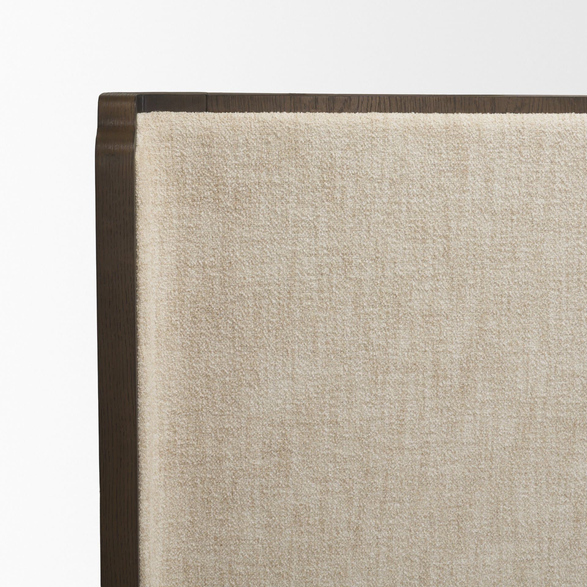Holden King Upholstered Bedframe | Shelter Headboard | Oatmeal Performance Fabric — product photograph