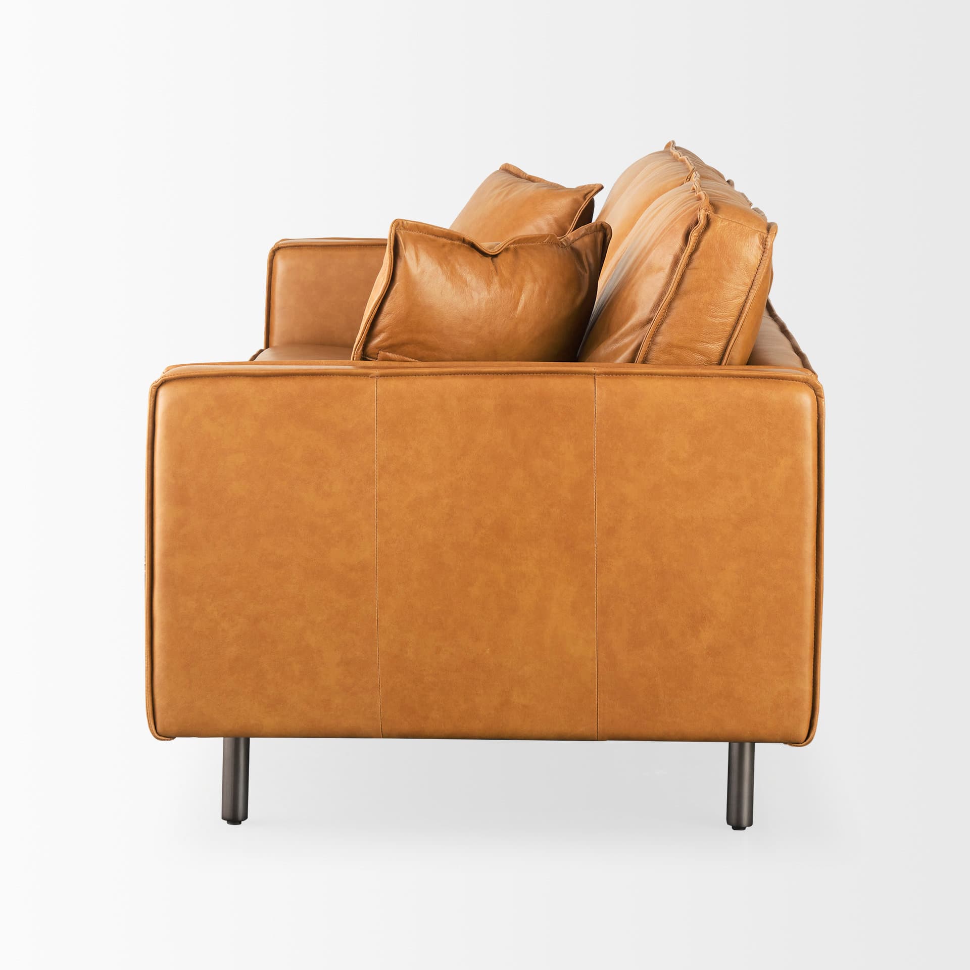 D'Arcy 88.0L x 37.0W x 34.0H Tan Leather Sofa — product photograph