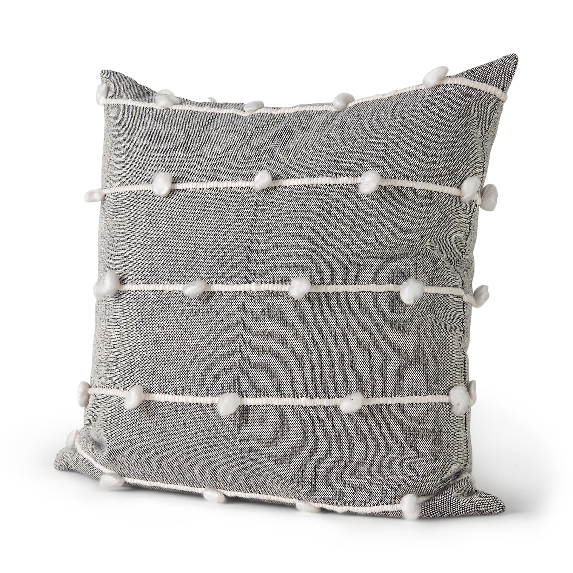 Linda 20x20 Navy And Cream With White Detail Pillow Cover — product photograph
