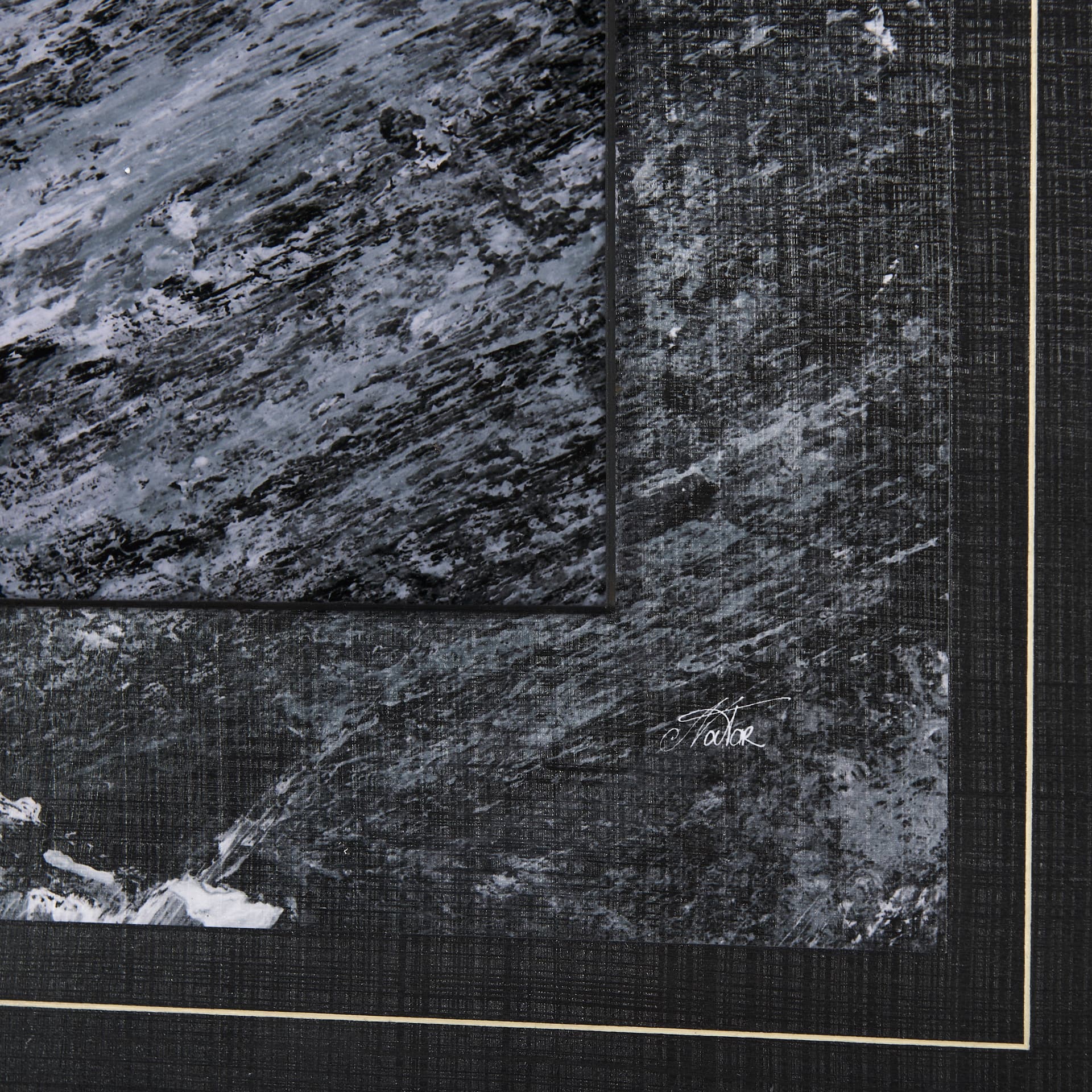 Black Composition II by Mercana Studio Hand Embellished Textured Framed Art Print Matted under Glass — product photograph