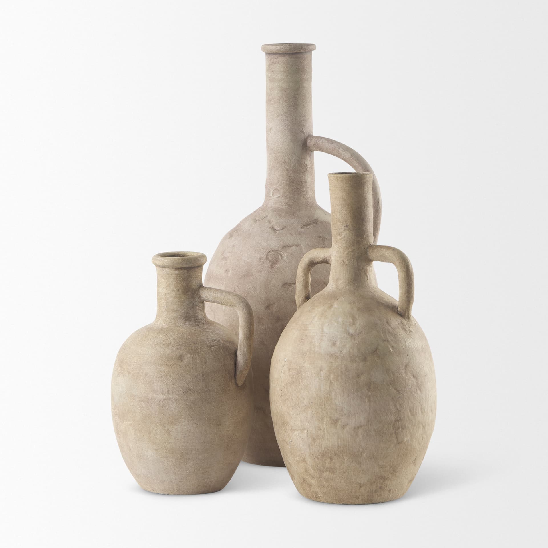 Zenni 6.1L x 6.1W x 12.0H Warm Beige Ceramic Vase — product photograph