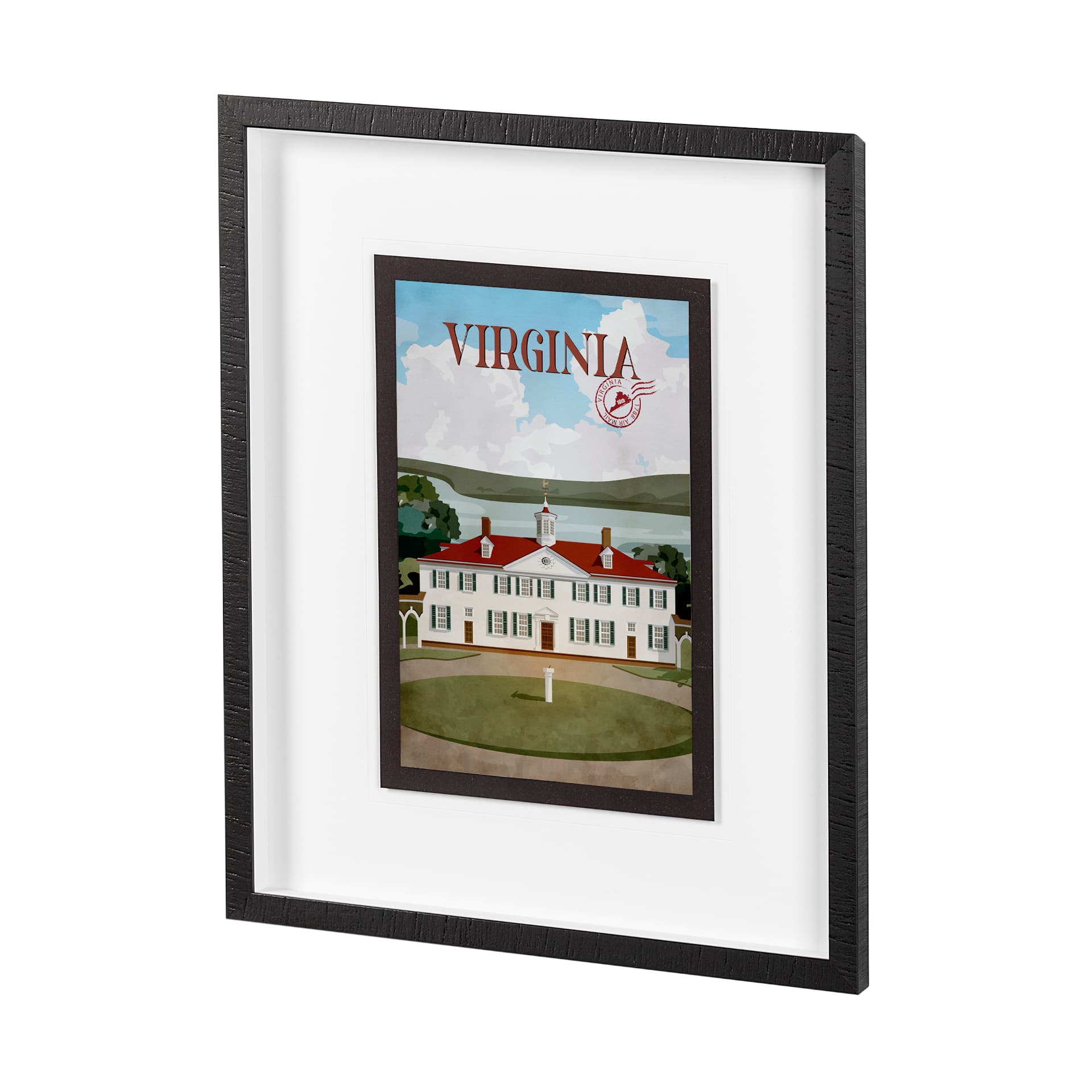 Virginia Go USA (M) by Mercana Studio a Framed Art Print Matted under Glass — product photograph