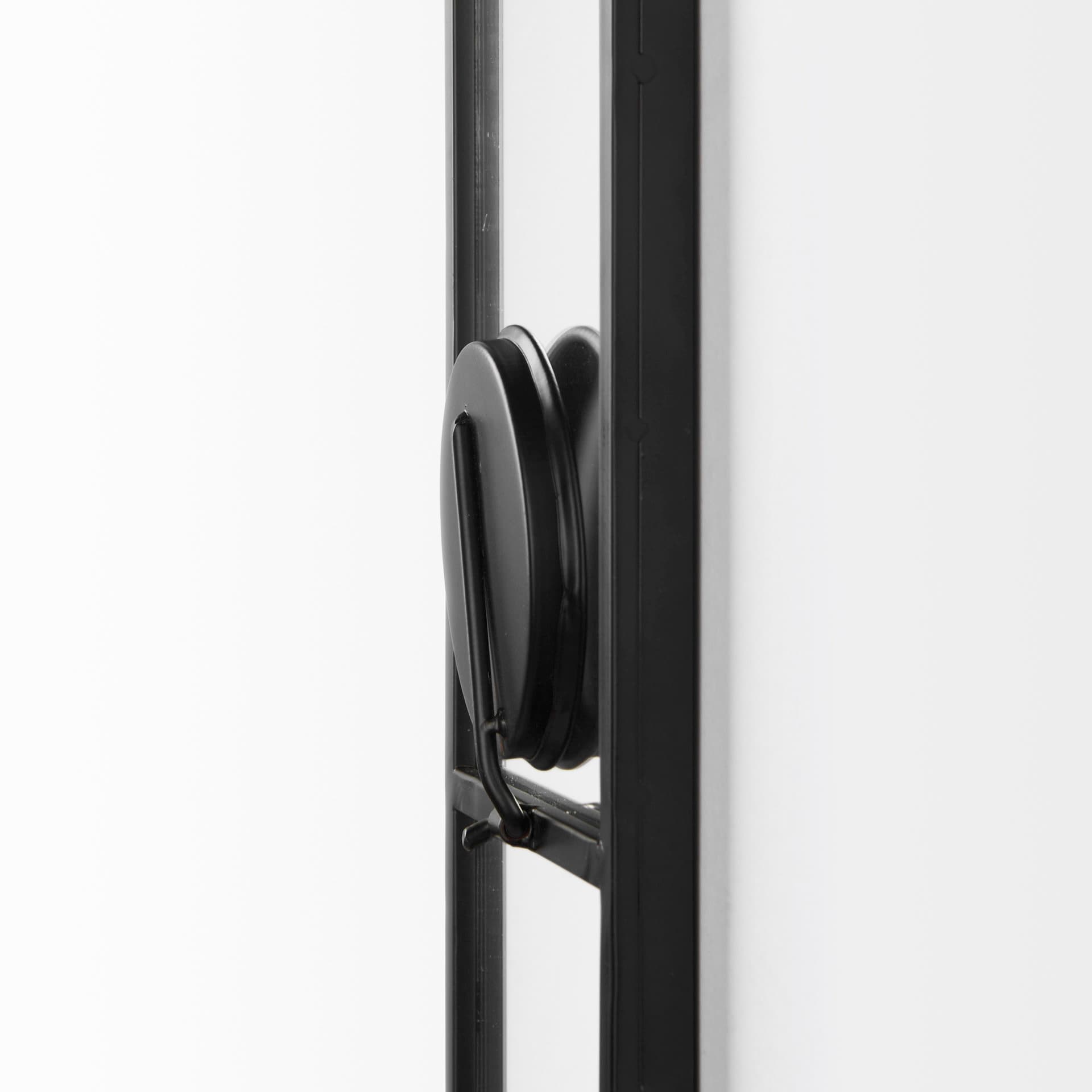 Evianna 7L x 7W x 25H Mirrored W/Black Metal Frame Wall Candle Holder — product photograph