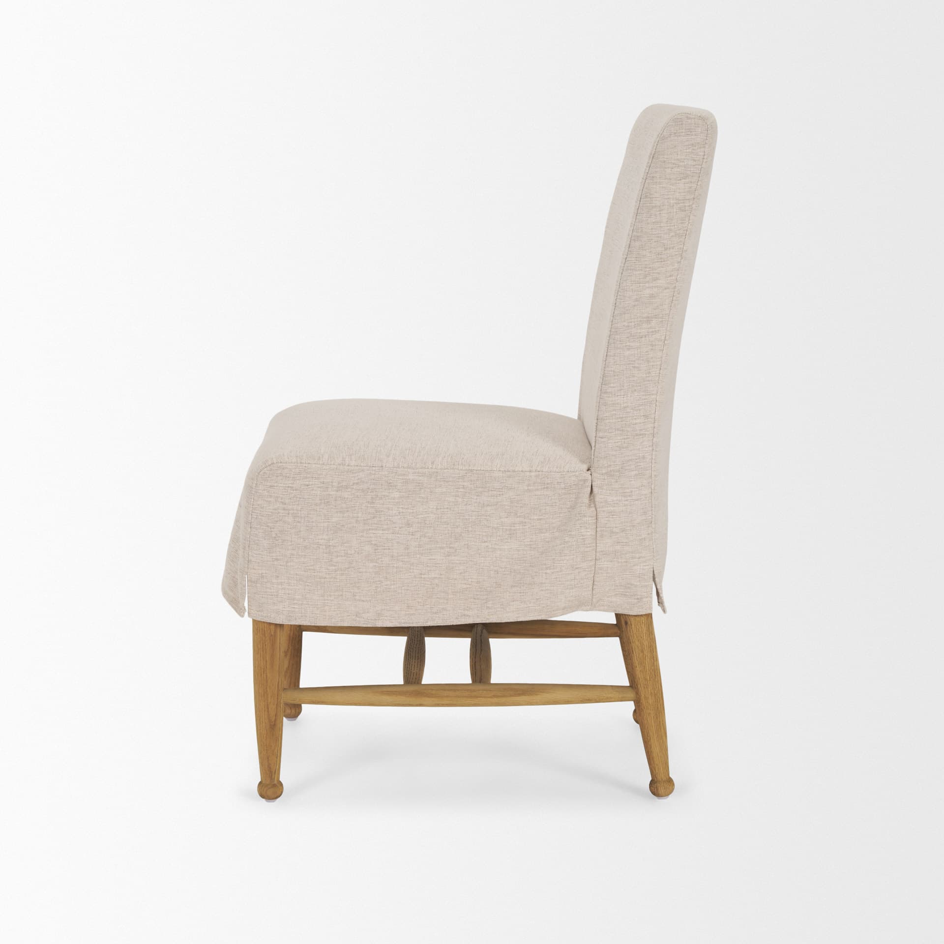Whitley Oatmeal Performance Fabric w/ Oak Wood Dining Chair — product photograph