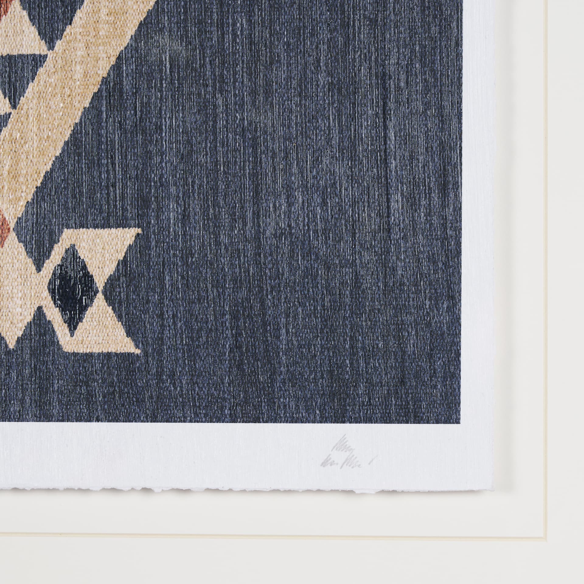 Blue Tapestry I by Mercana Studio a Hand Embelished Textured Framed Art Print Matted under Glass — product photograph